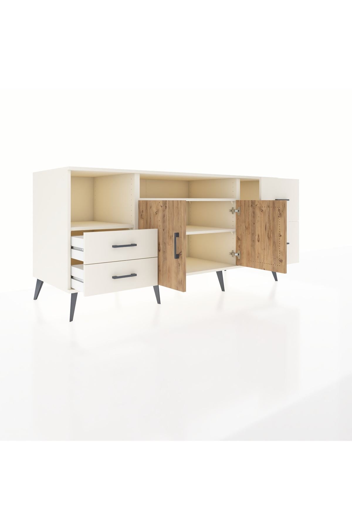 Kronos Konsol 3 Raflı 4 Çekmeceli 2 Kapaklı 176x59x83 - S610M034V01C