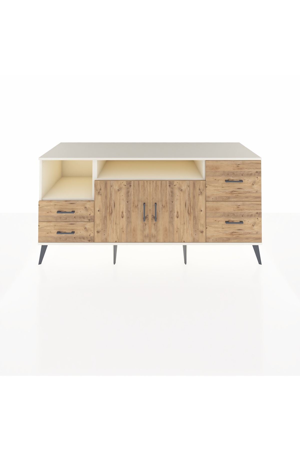 Kronos Konsol 3 Raflı 4 Çekmeceli 2 Kapaklı 176x59x83 - S610M034V03C