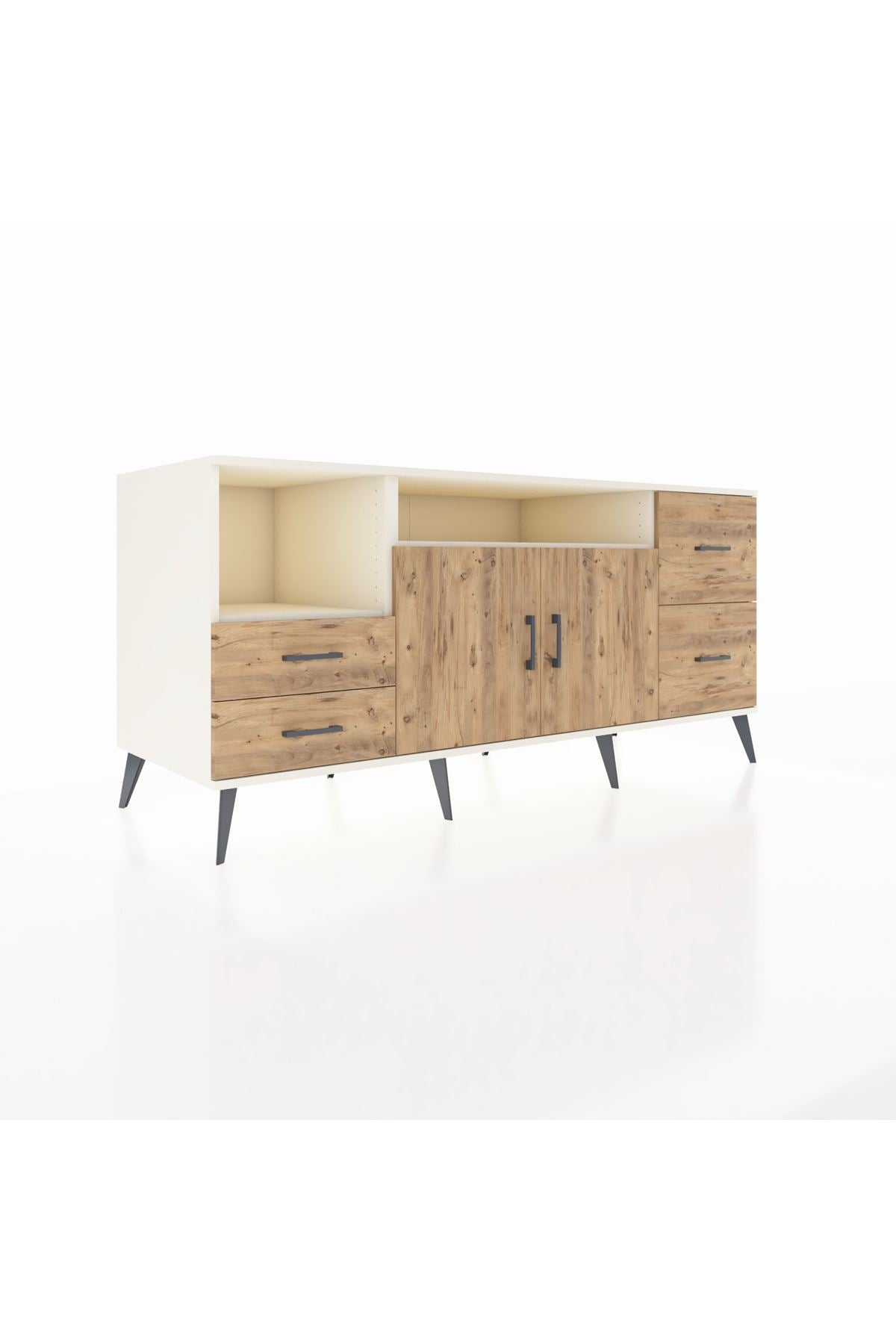 Kronos Konsol 3 Raflı 4 Çekmeceli 2 Kapaklı 176x59x83 - S610M034V03C