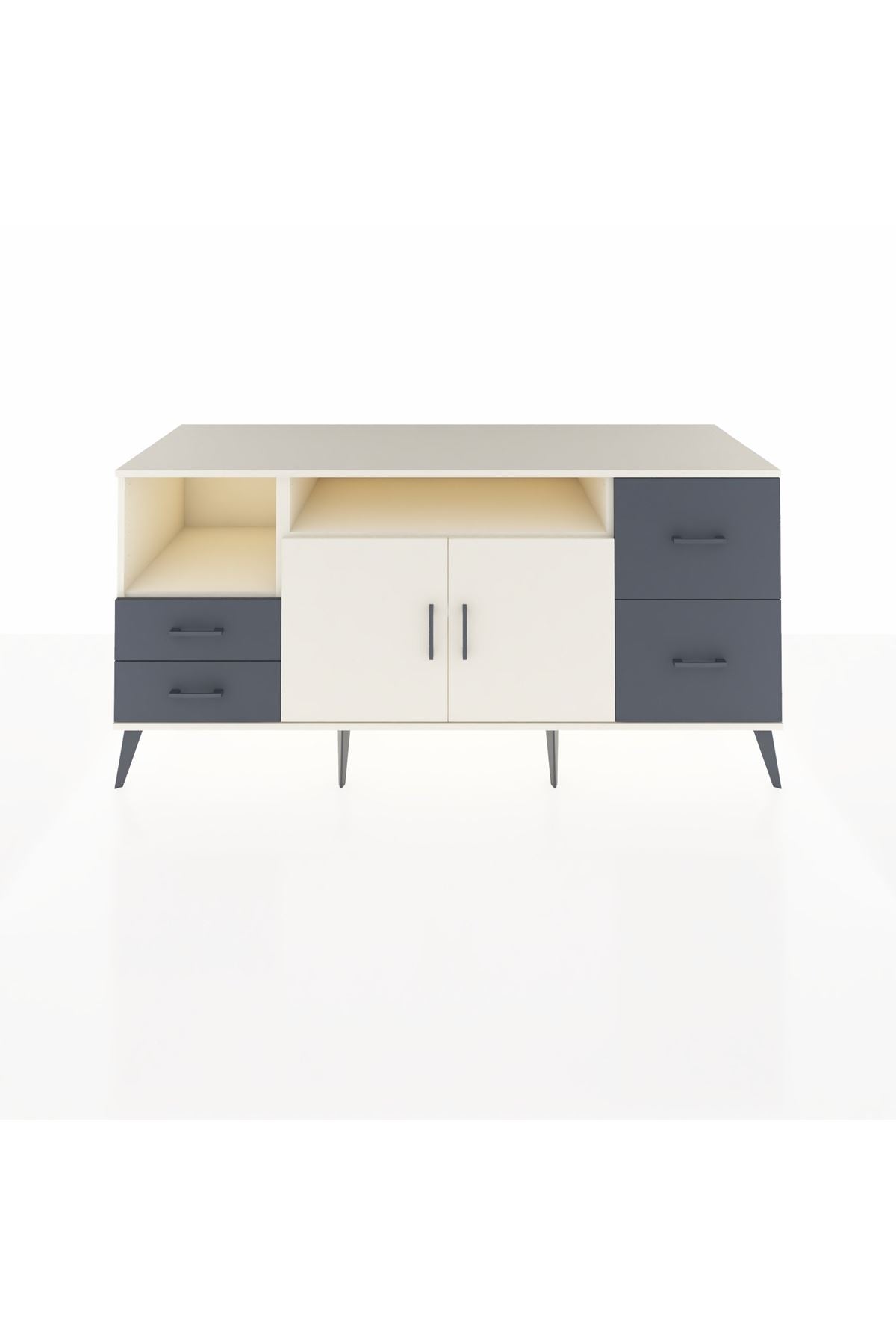 Kronos Konsol 3 Raflı 4 Çekmeceli 2 Kapaklı 176x59x83 - S610M034V05C