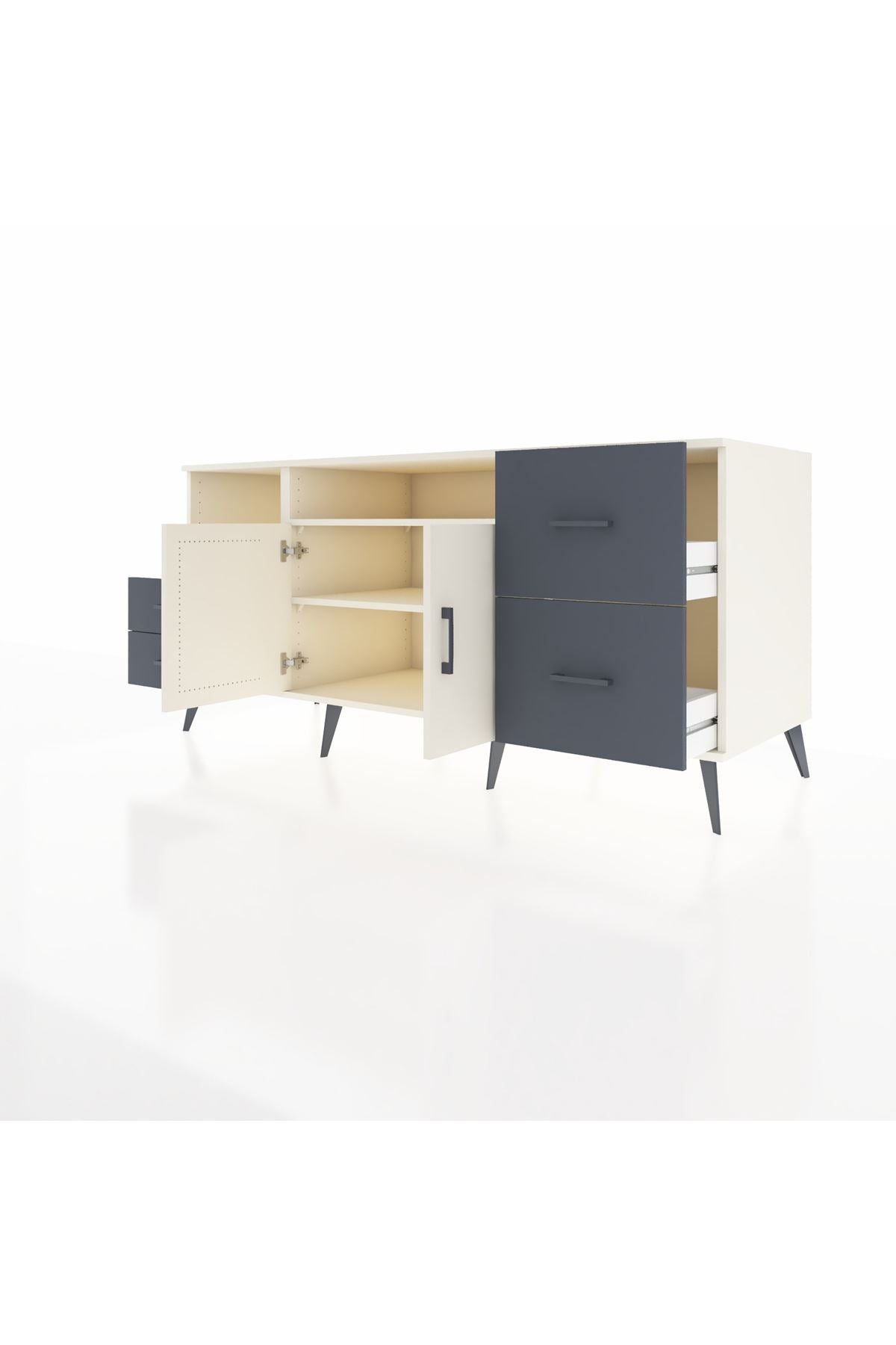 Kronos Konsol 3 Raflı 4 Çekmeceli 2 Kapaklı 176x59x83 - S610M034V05C