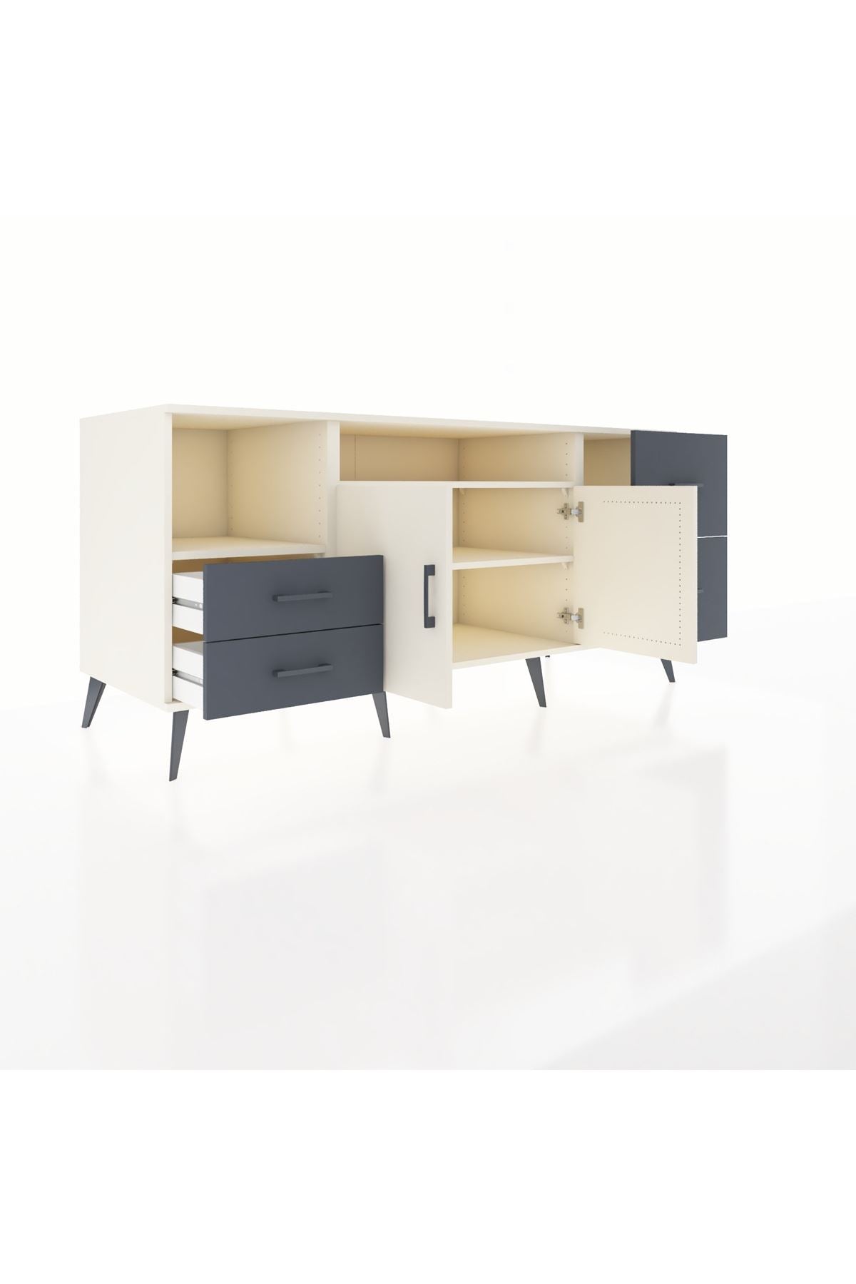 Kronos Konsol 3 Raflı 4 Çekmeceli 2 Kapaklı 176x59x83 - S610M034V05C