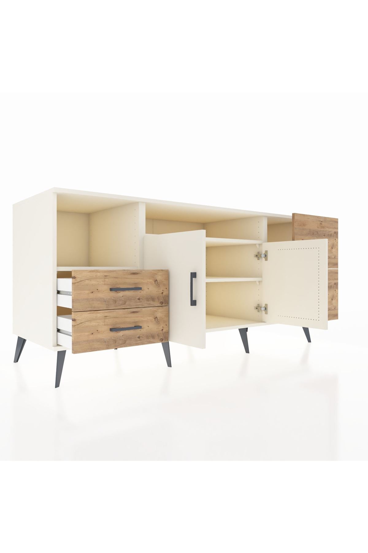 Kronos Konsol 3 Raflı 4 Çekmeceli 2 Kapaklı 176x59x83 - S610M034V06C