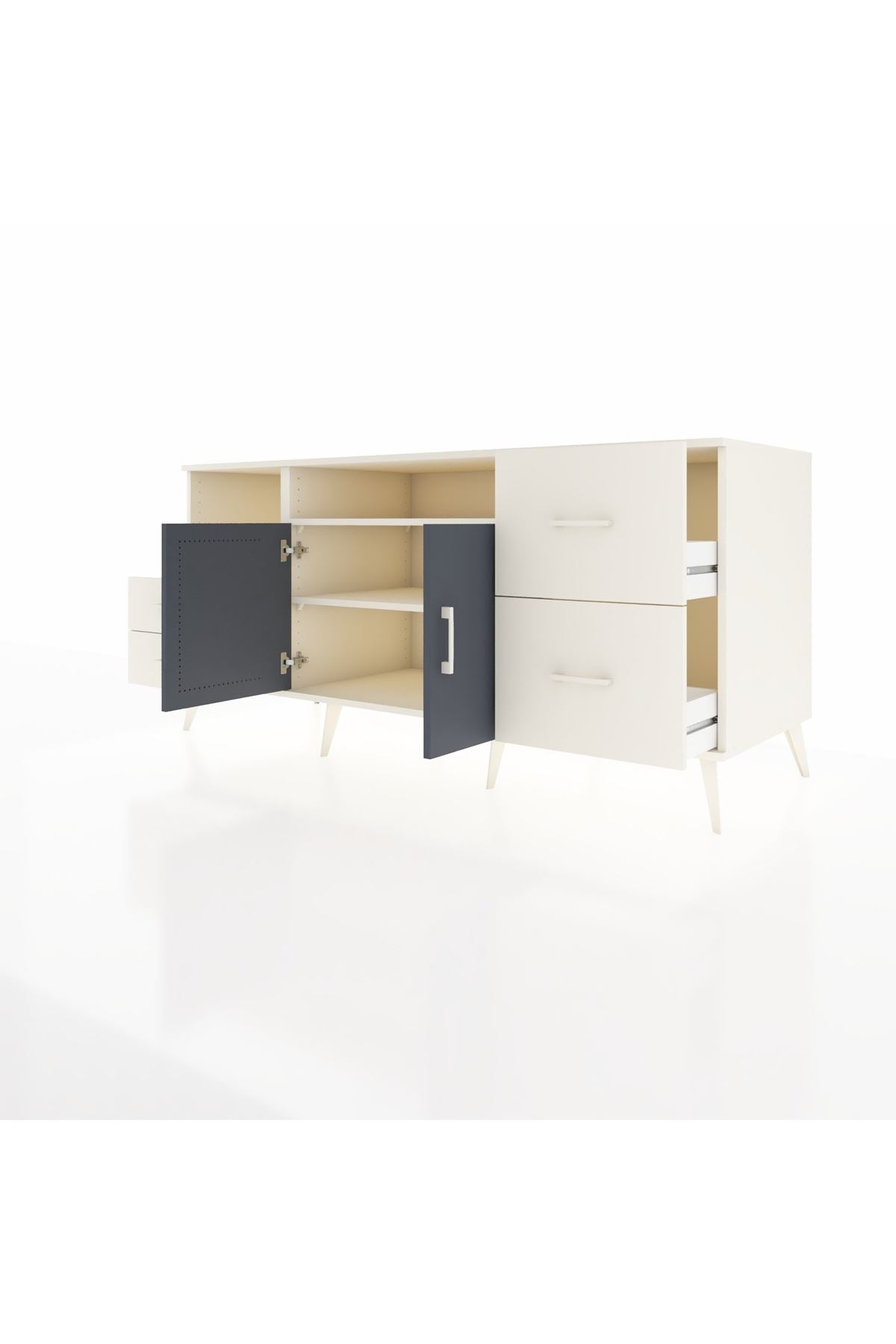 Kronos Konsol 3 Raflı 4 Çekmeceli 2 Kapaklı 176x59x83 - S610M034V07C