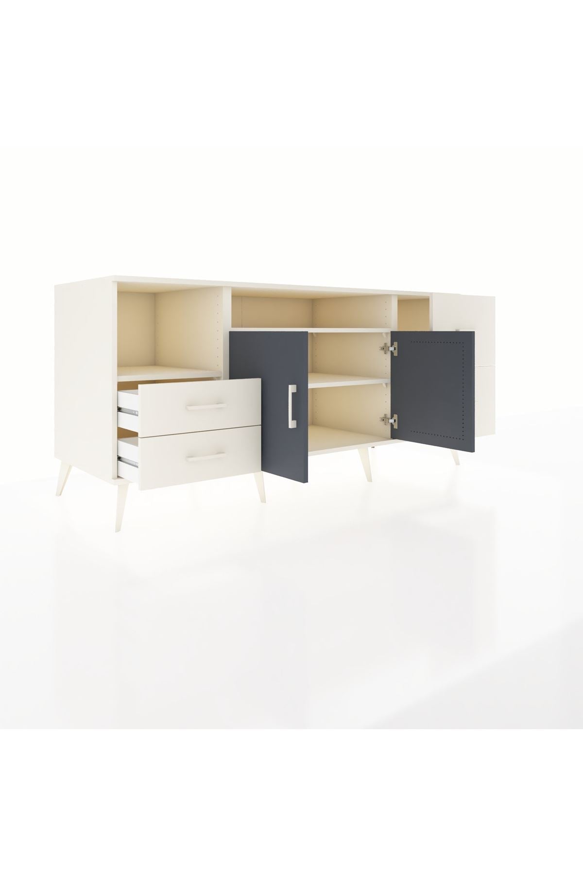 Kronos Konsol 3 Raflı 4 Çekmeceli 2 Kapaklı 176x59x83 - S610M034V07C