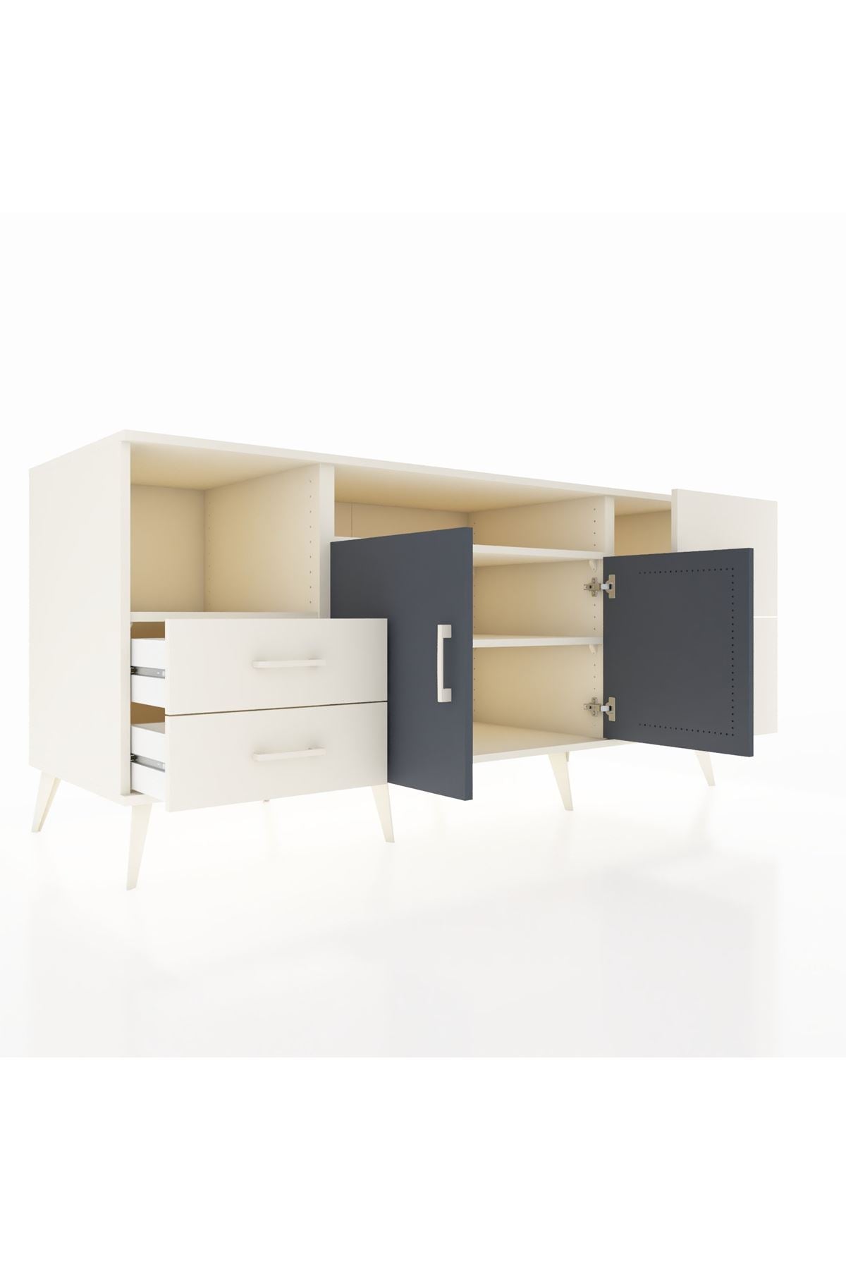 Kronos Konsol 3 Raflı 4 Çekmeceli 2 Kapaklı 176x59x83 - S610M034V07C