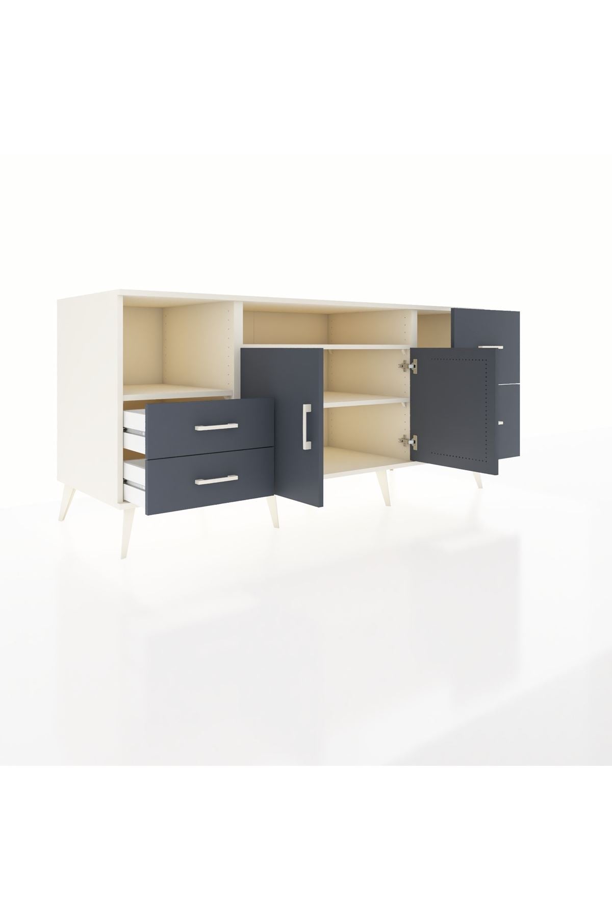 Kronos Konsol 3 Raflı 4 Çekmeceli 2 Kapaklı 176x59x83 - S610M034V08C