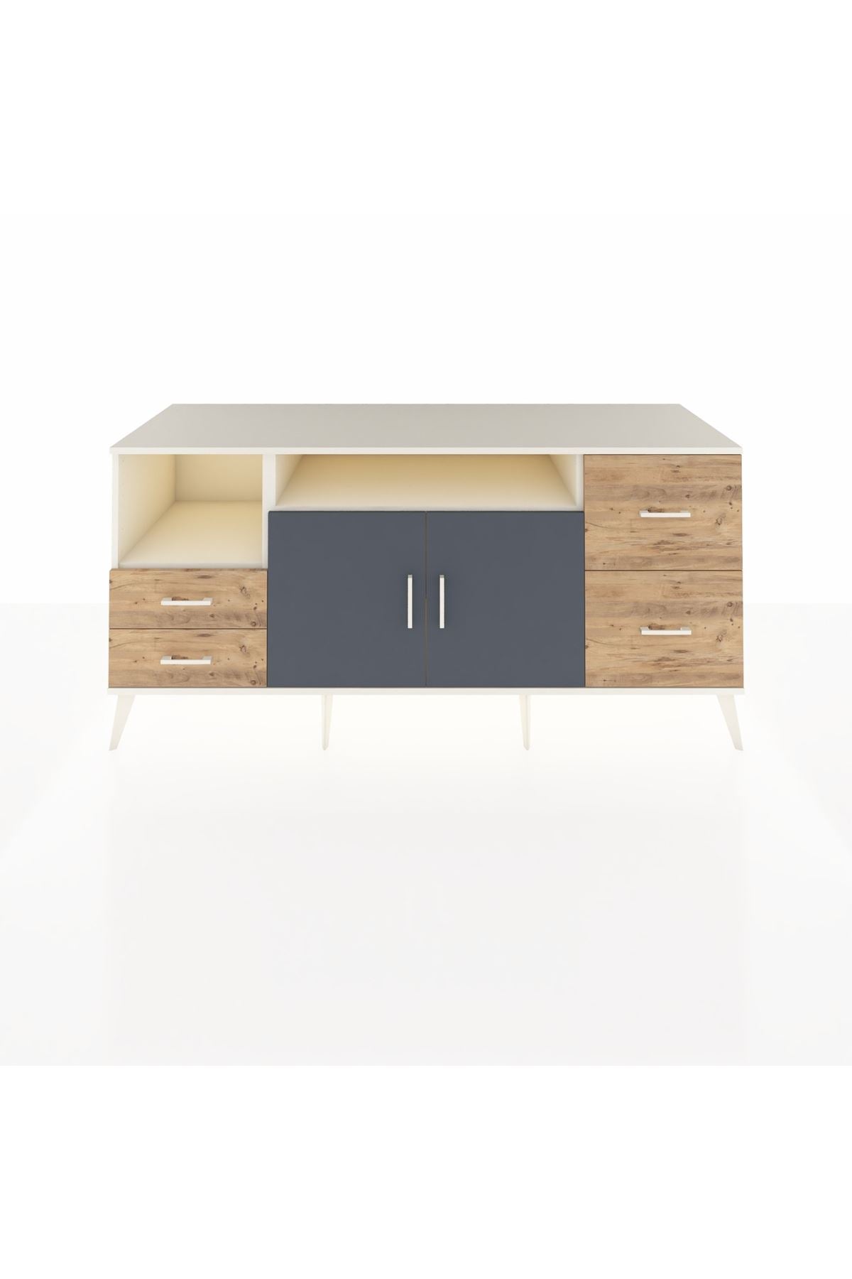 Kronos Konsol 3 Raflı 4 Çekmeceli 2 Kapaklı 176x59x83 - S610M034V09C