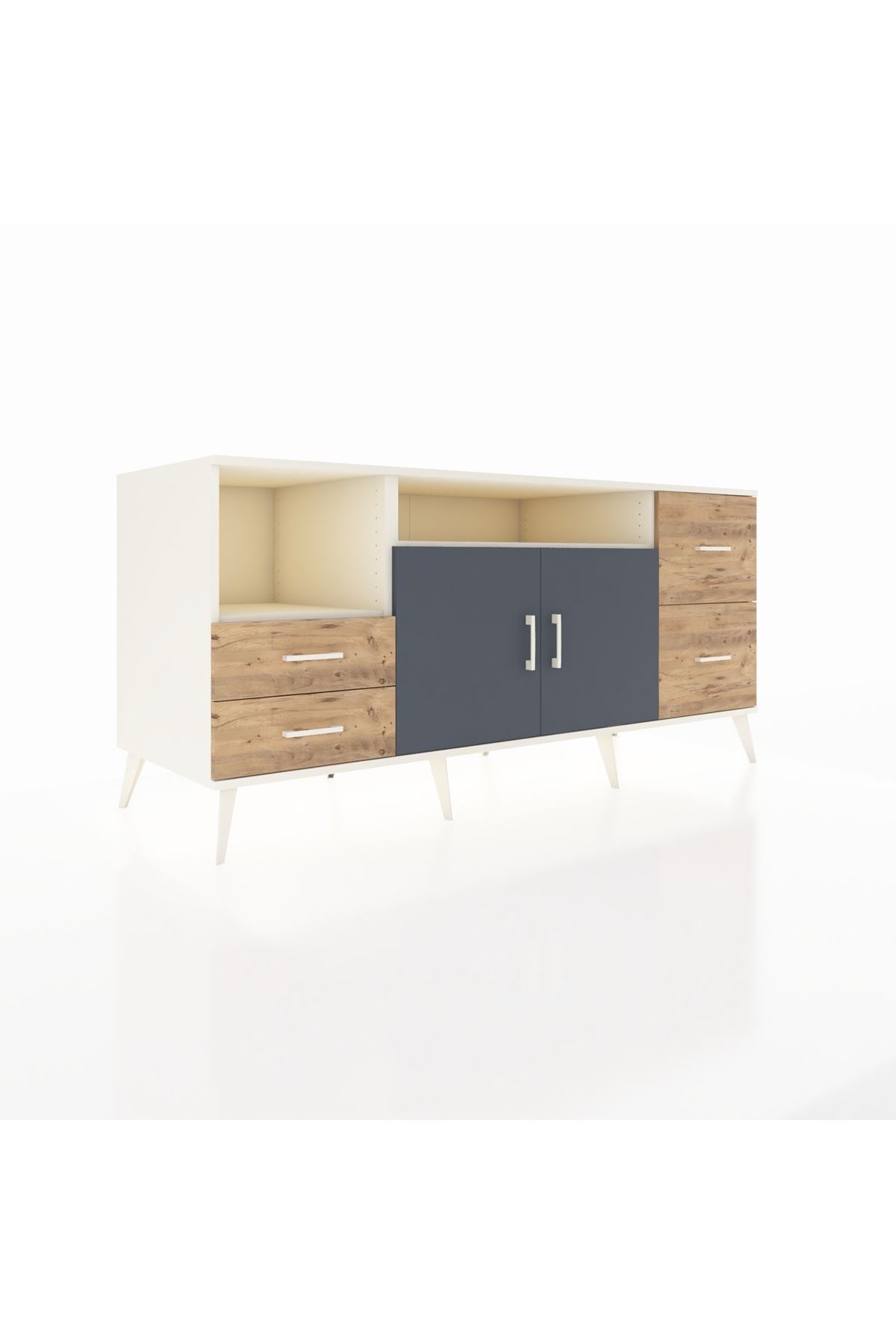 Kronos Konsol 3 Raflı 4 Çekmeceli 2 Kapaklı 176x59x83 - S610M034V09C