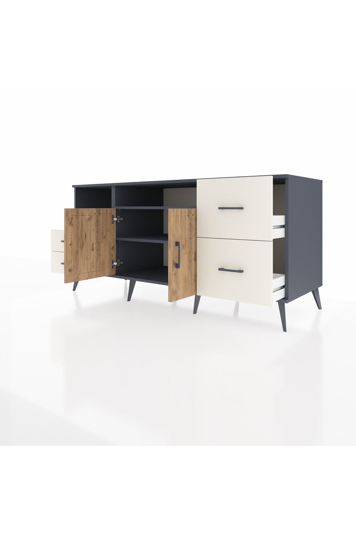 Kronos Konsol 3 Raflı 4 Çekmeceli 2 Kapaklı 176x59x83 - S610M034V10C