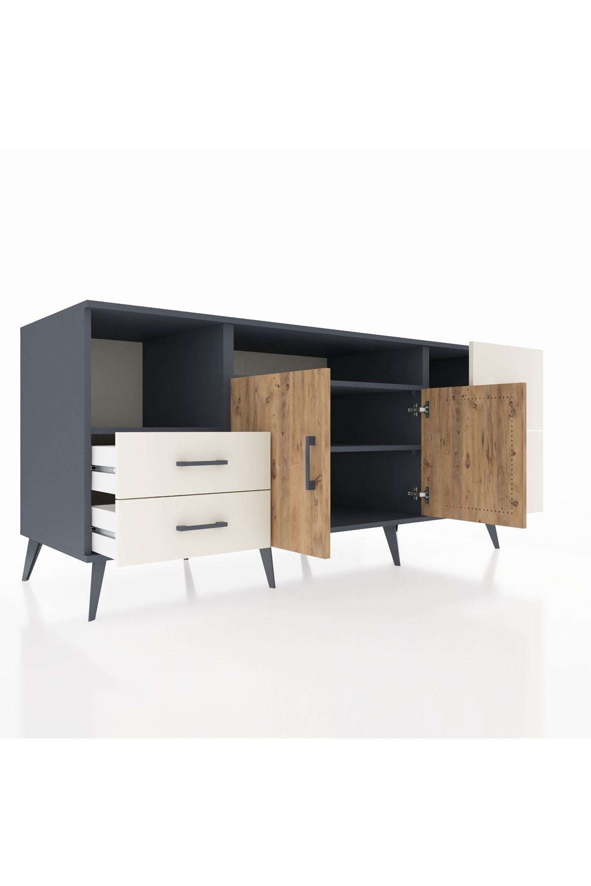 Kronos Konsol 3 Raflı 4 Çekmeceli 2 Kapaklı 176x59x83 - S610M034V10C