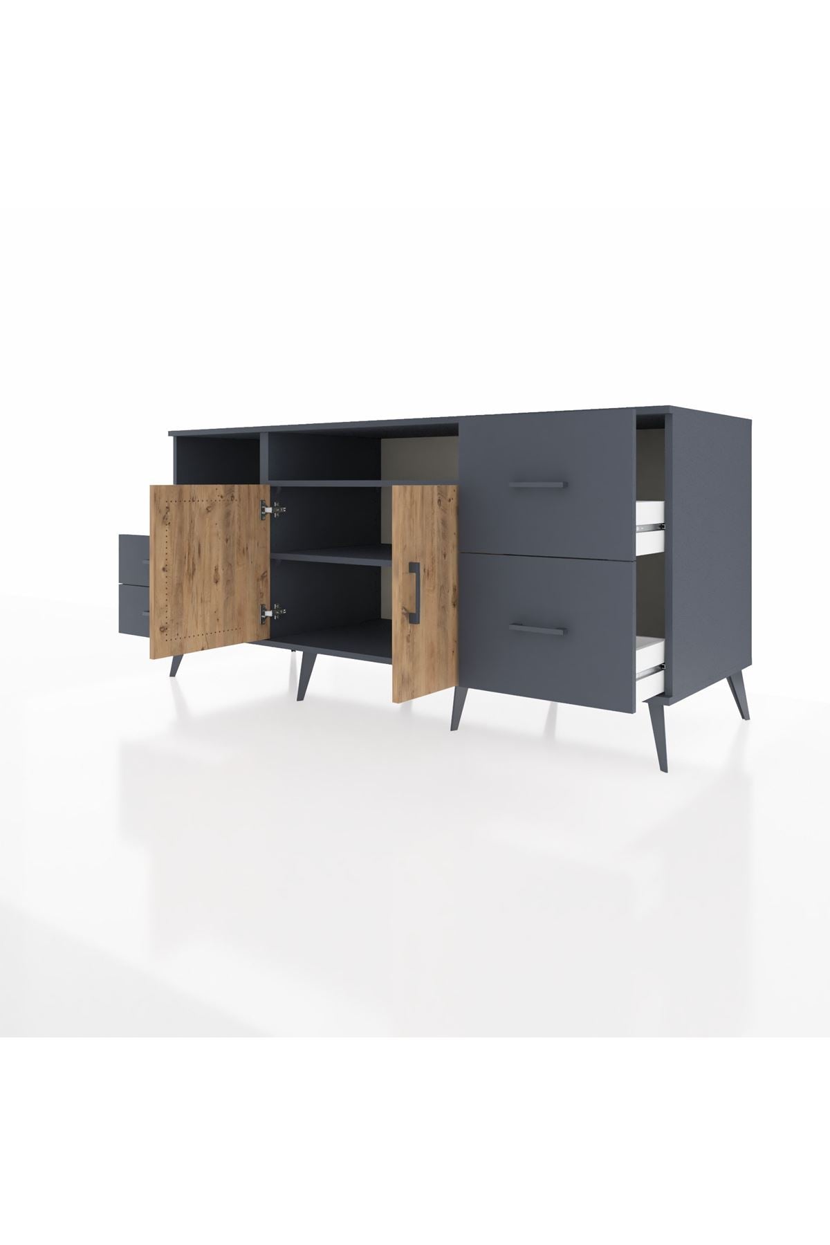 Kronos Konsol 3 Raflı 4 Çekmeceli 2 Kapaklı 176x59x83 - S610M034V11C