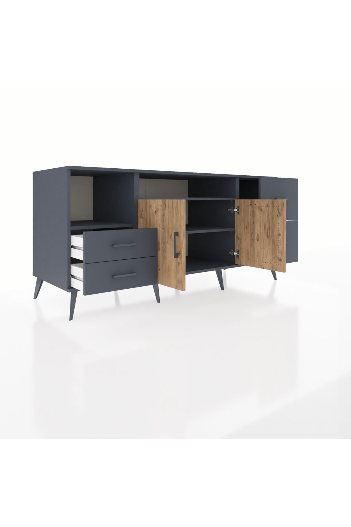 Kronos Konsol 3 Raflı 4 Çekmeceli 2 Kapaklı 176x59x83 - S610M034V11C