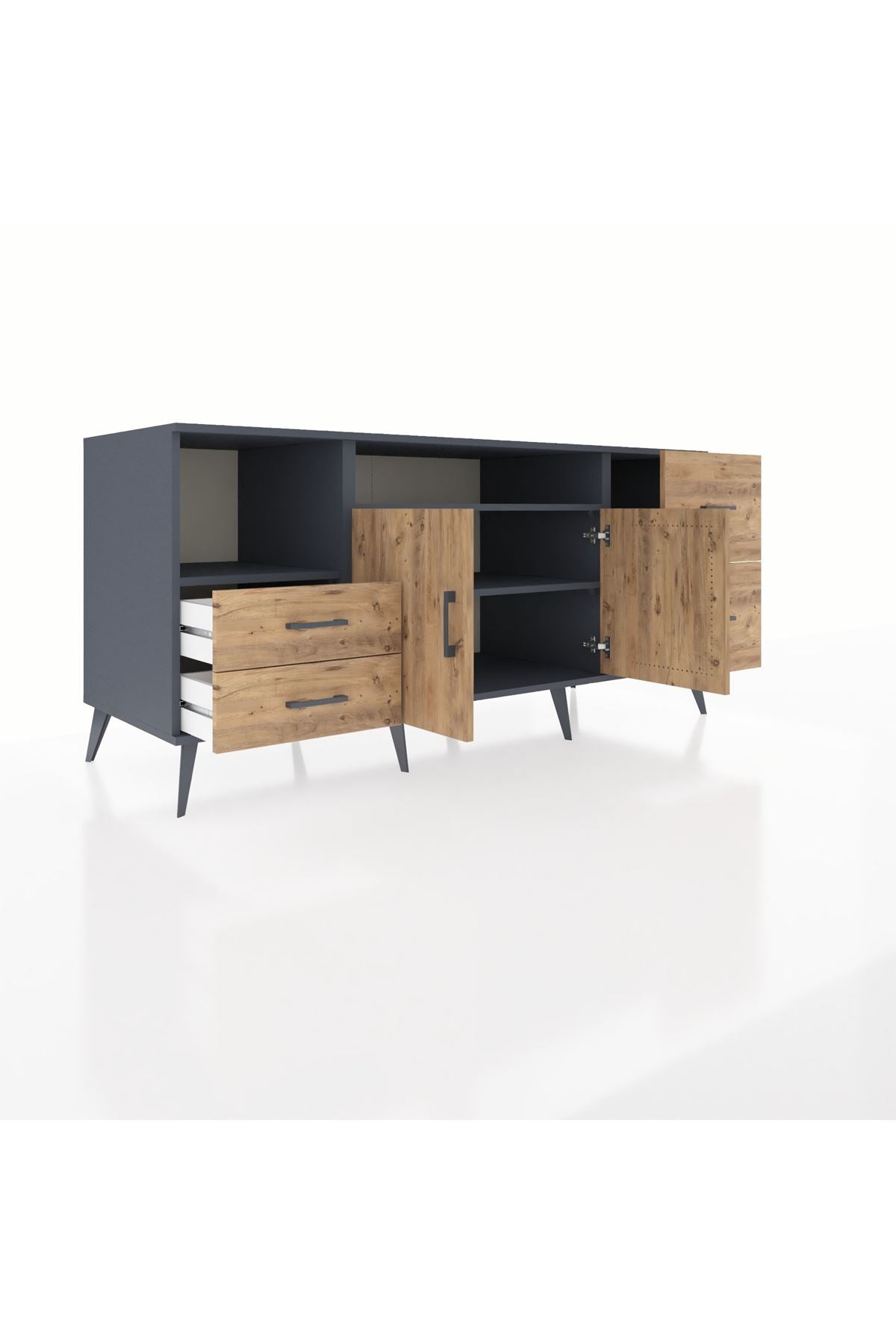 Kronos Konsol 3 Raflı 4 Çekmeceli 2 Kapaklı 176x59x83 - S610M034V12C