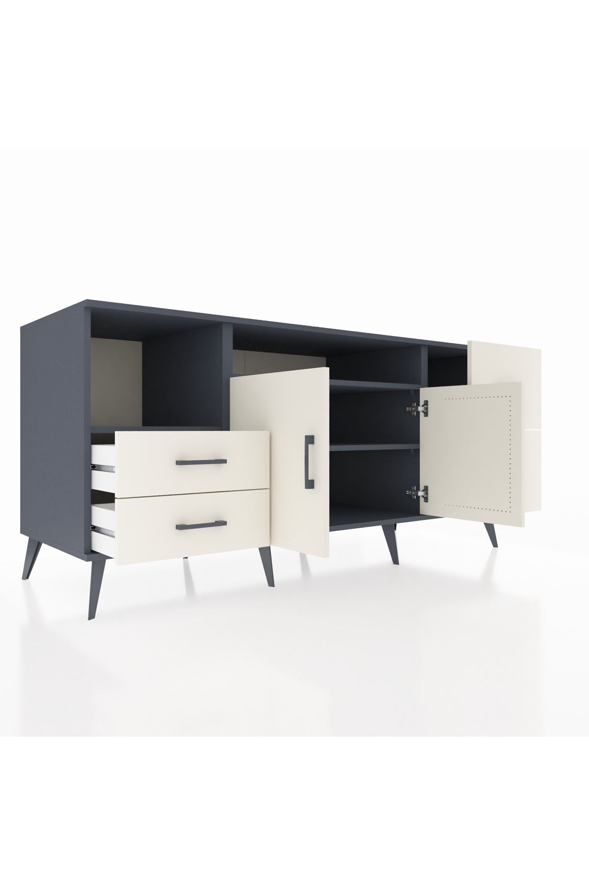 Kronos Konsol 3 Raflı 4 Çekmeceli 2 Kapaklı 176x59x83 - S610M034V13C