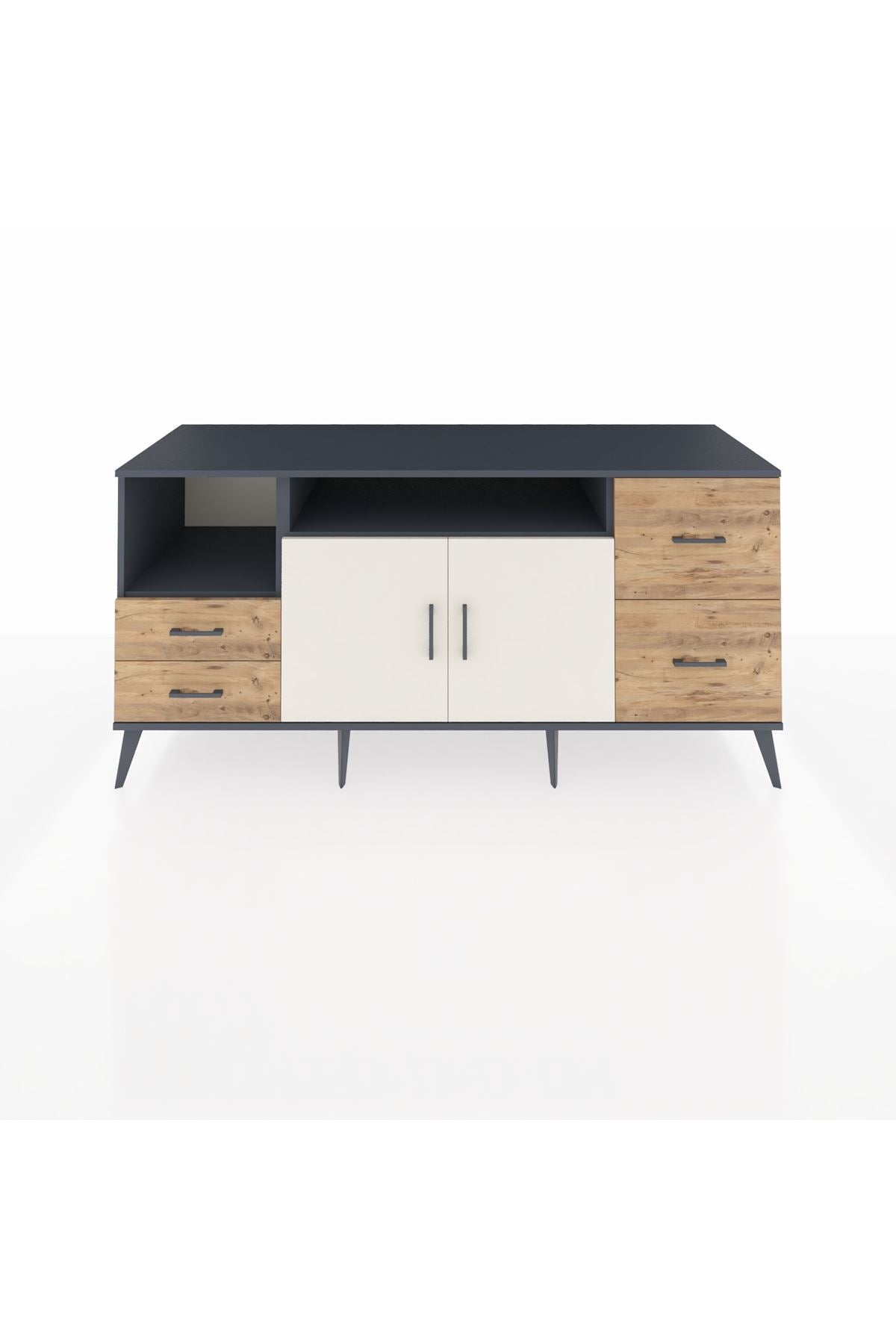 Kronos Konsol 3 Raflı 4 Çekmeceli 2 Kapaklı 176x59x83 - S610M034V15C
