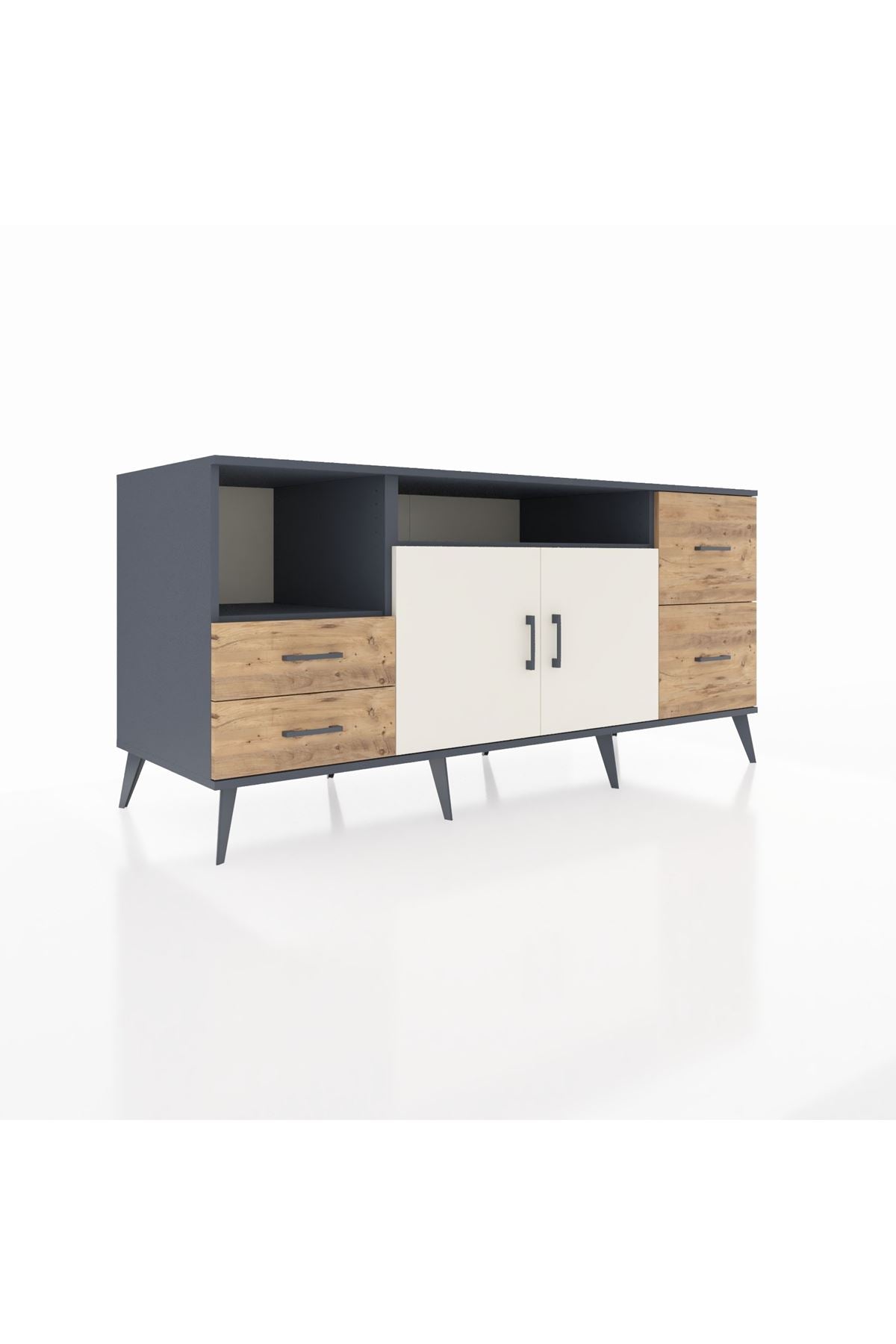 Kronos Konsol 3 Raflı 4 Çekmeceli 2 Kapaklı 176x59x83 - S610M034V15C