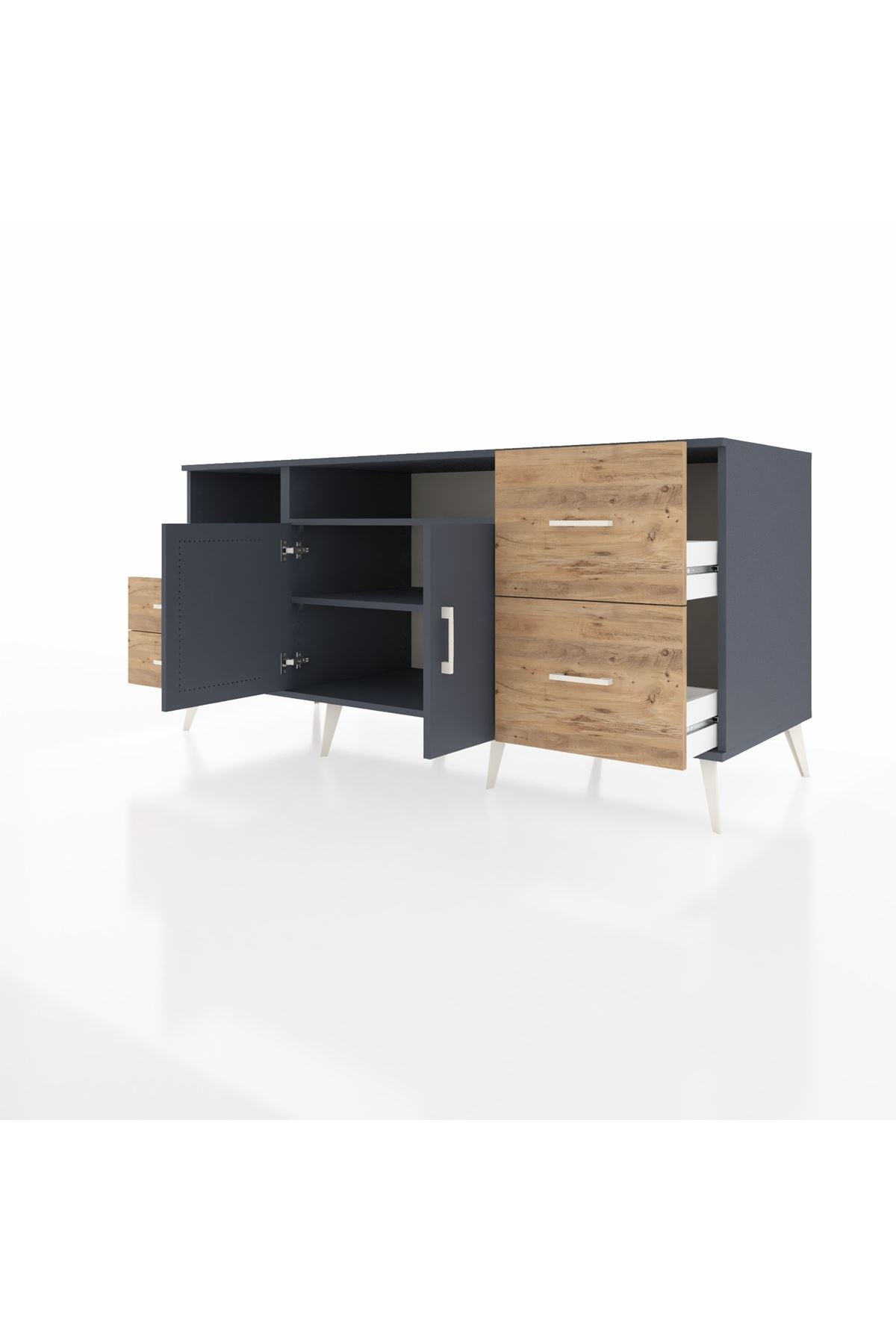 Kronos Konsol 3 Raflı 4 Çekmeceli 2 Kapaklı 176x59x83 - S610M034V18C
