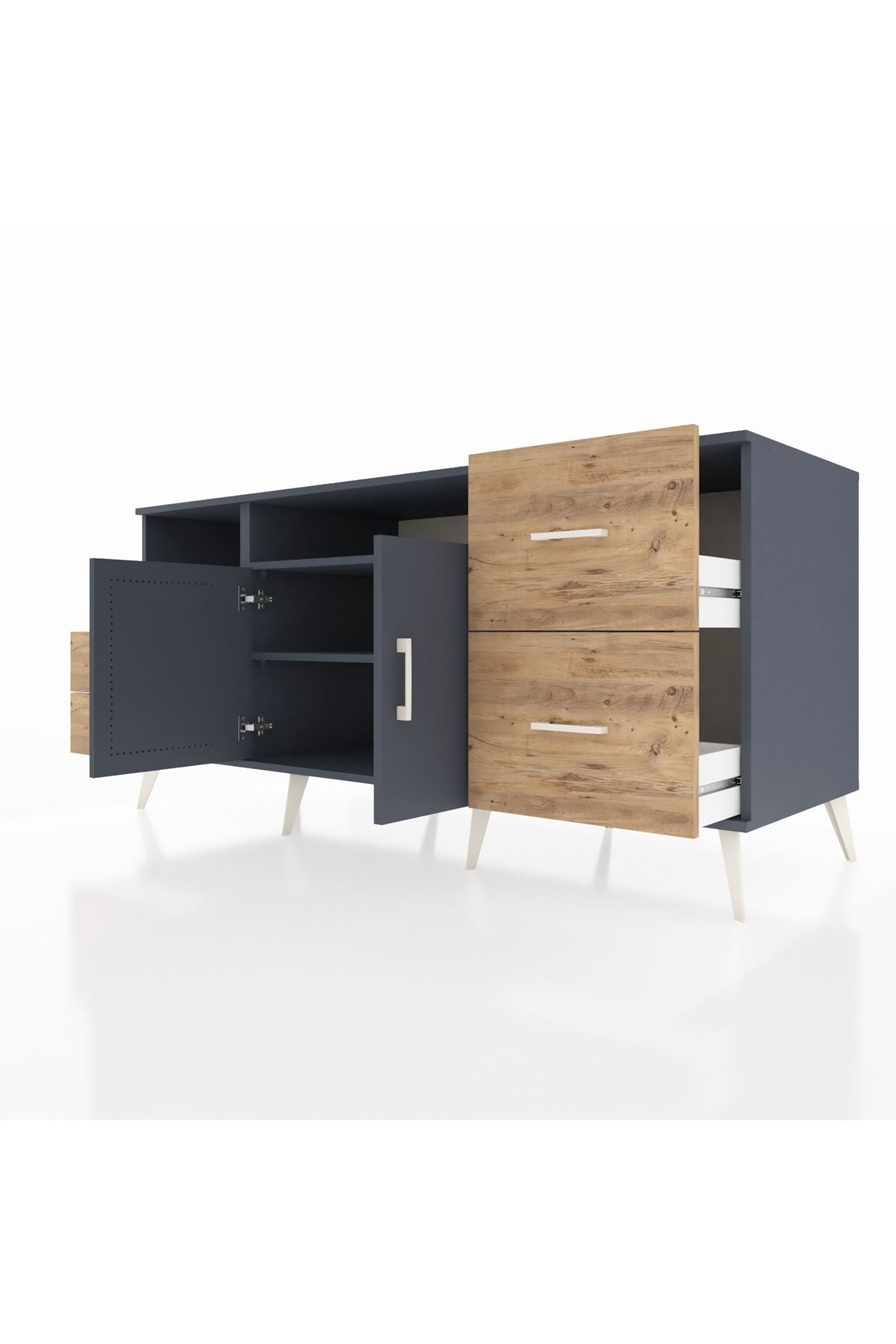 Kronos Konsol 3 Raflı 4 Çekmeceli 2 Kapaklı 176x59x83 - S610M034V18C
