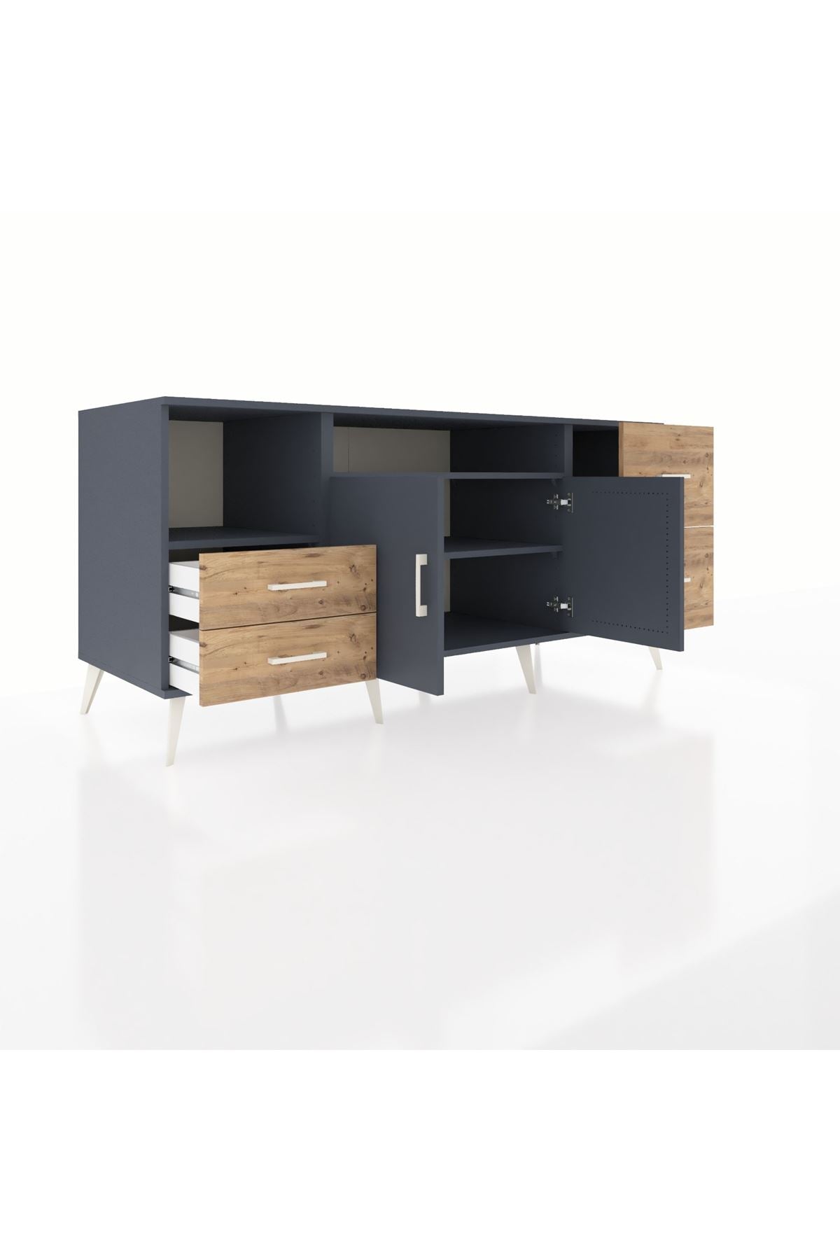 Kronos Konsol 3 Raflı 4 Çekmeceli 2 Kapaklı 176x59x83 - S610M034V18C