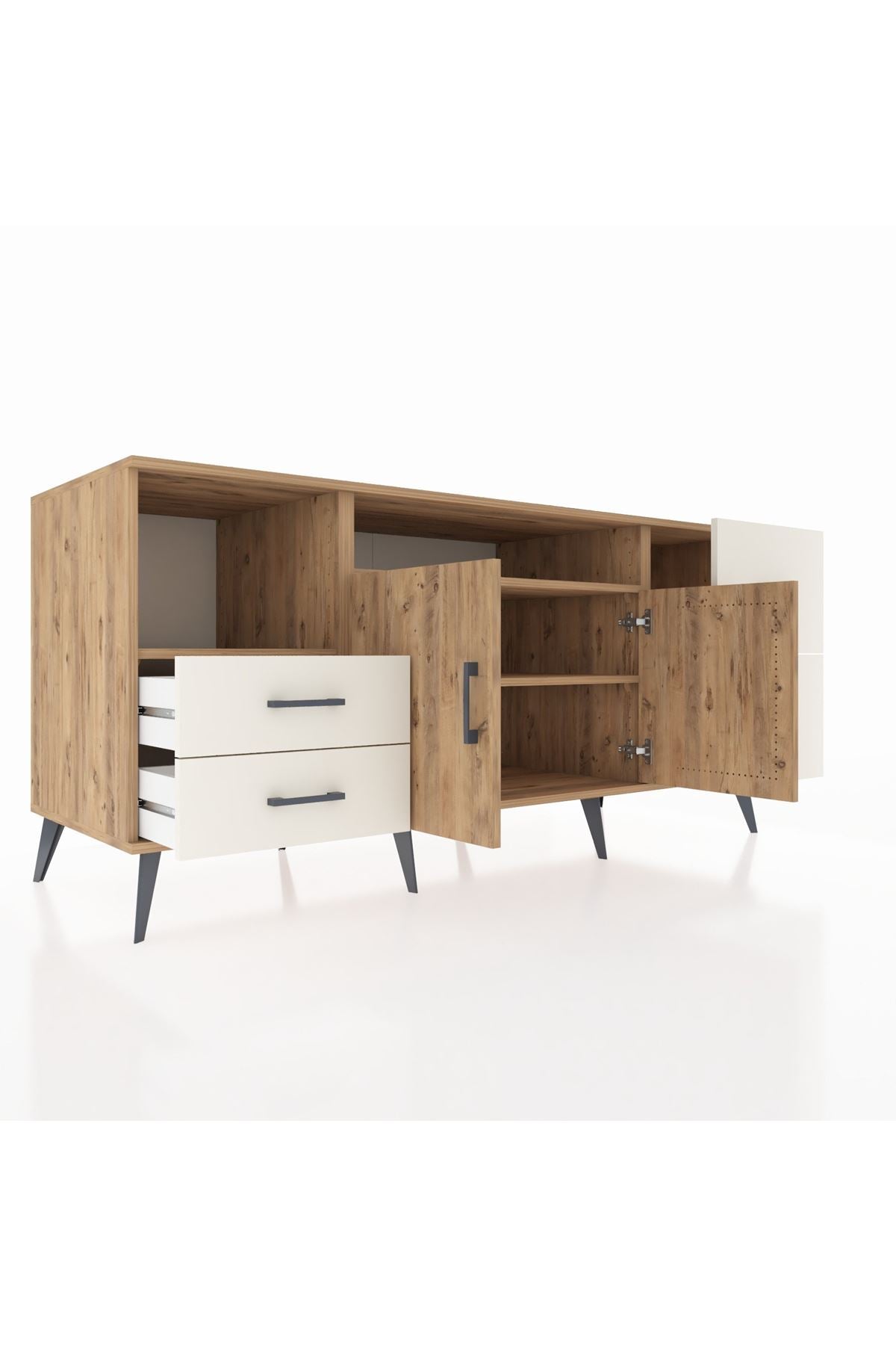Kronos Konsol 3 Raflı 4 Çekmeceli 2 Kapaklı 176x59x83 - S610M034V19C