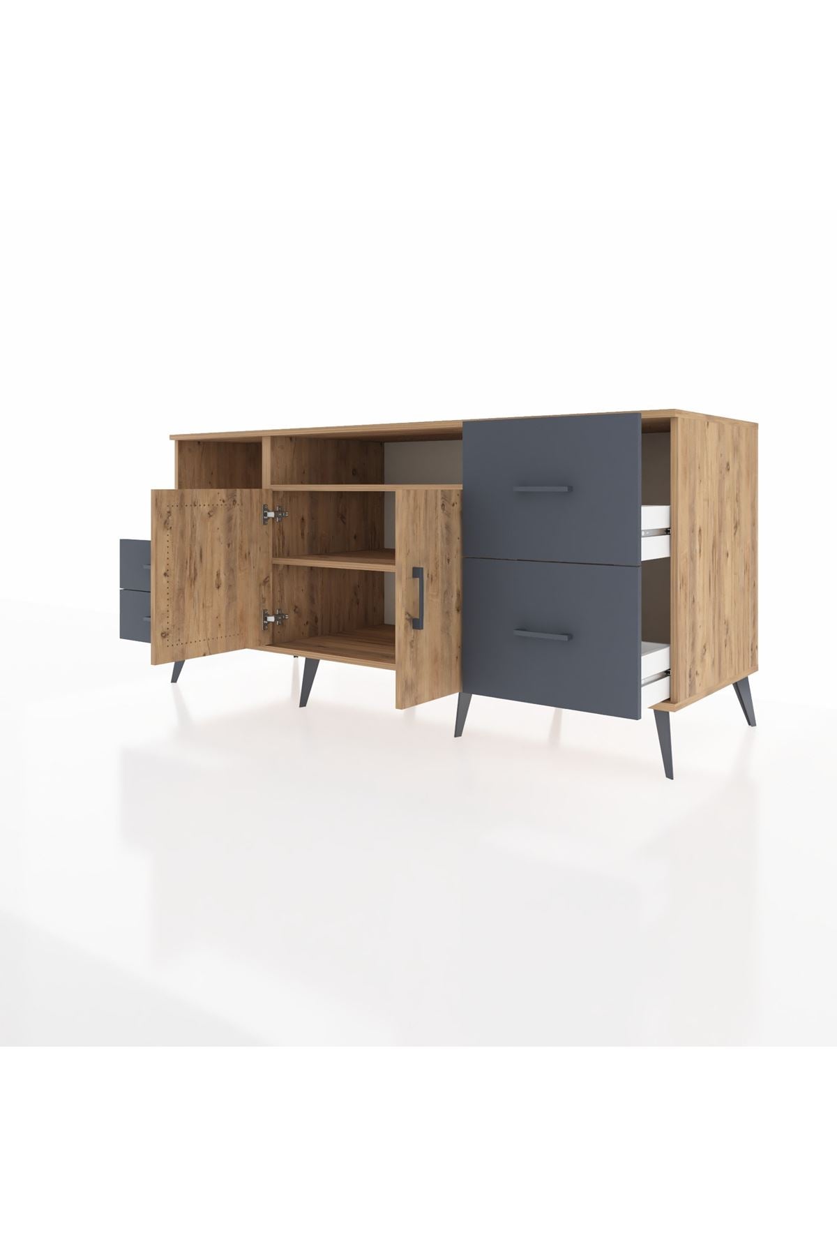 Kronos Konsol 3 Raflı 4 Çekmeceli 2 Kapaklı 176x59x83 - S610M034V20C