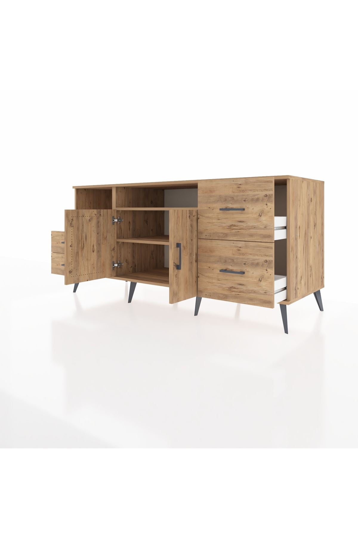 Kronos Konsol 3 Raflı 4 Çekmeceli 2 Kapaklı 176x59x83 - S610M034V21C