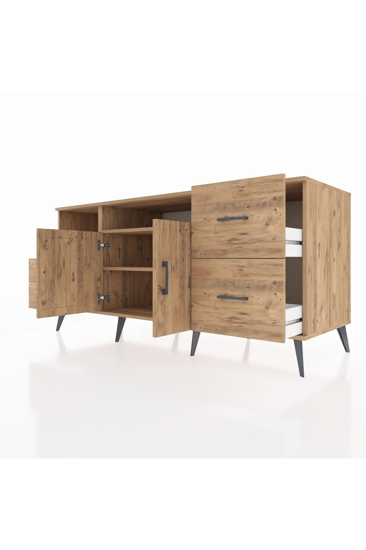 Kronos Konsol 3 Raflı 4 Çekmeceli 2 Kapaklı 176x59x83 - S610M034V21C