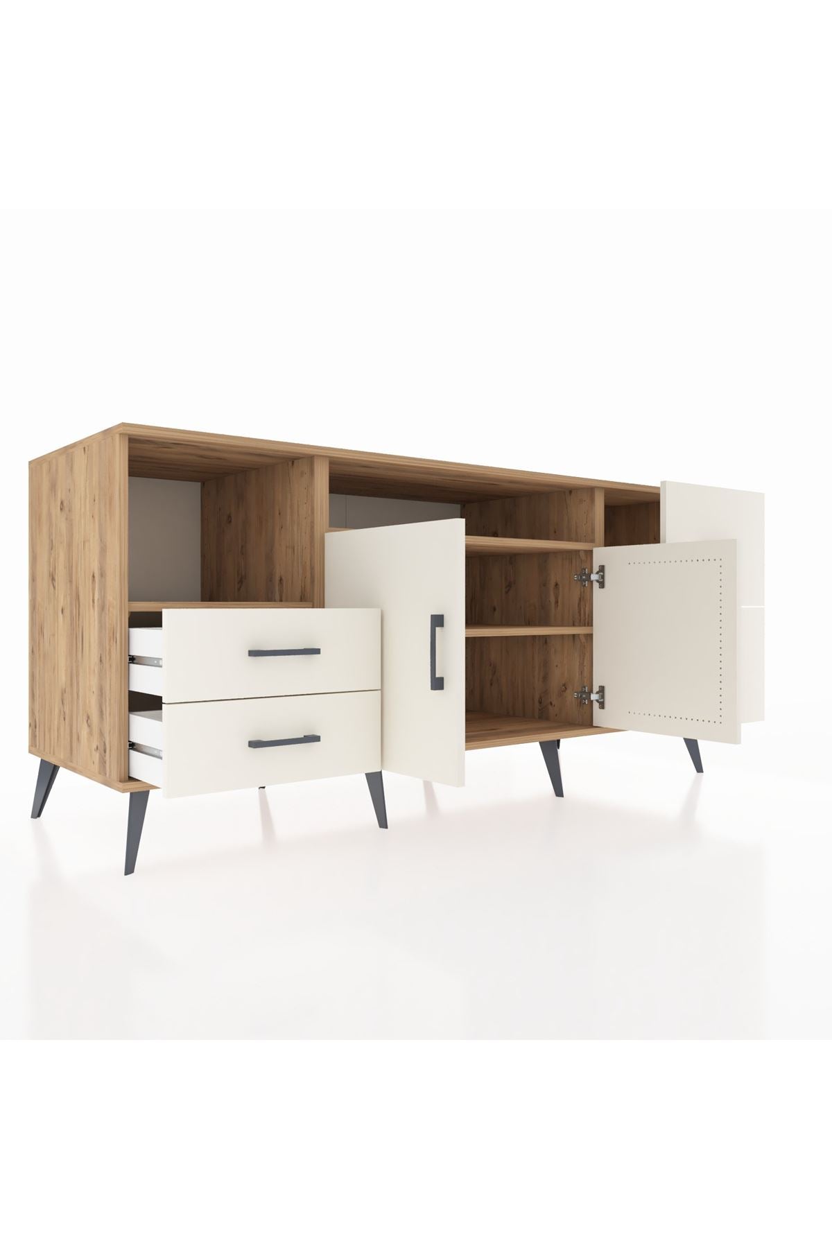 Kronos Konsol 3 Raflı 4 Çekmeceli 2 Kapaklı 176x59x83 - S610M034V22C