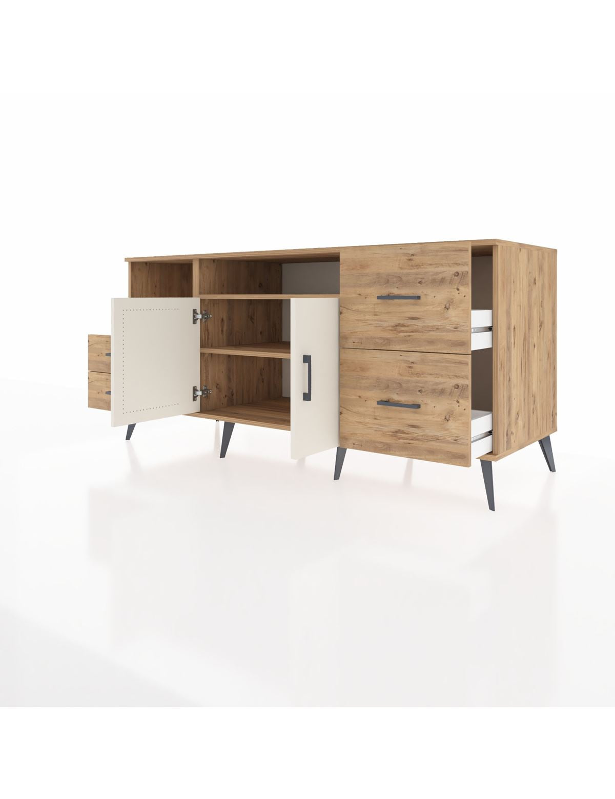 Kronos Konsol 3 Raflı 4 Çekmeceli 2 Kapaklı 176x59x83 - S610M034V24C