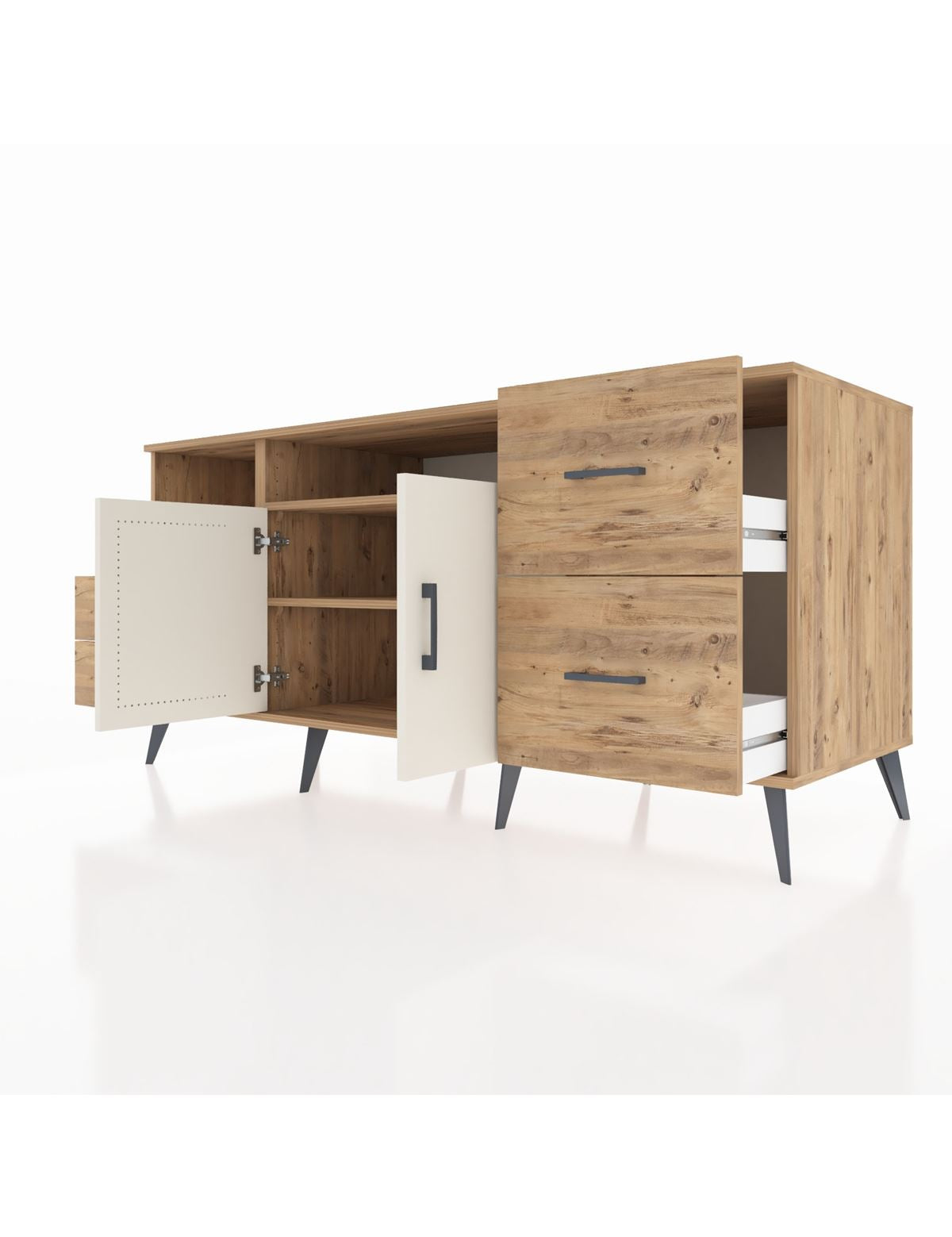 Kronos Konsol 3 Raflı 4 Çekmeceli 2 Kapaklı 176x59x83 - S610M034V24C