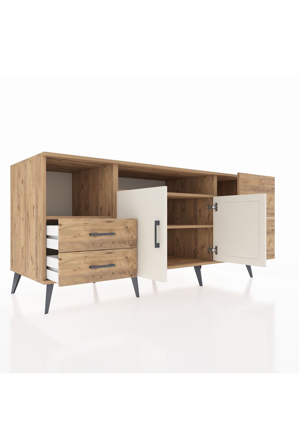 Kronos Konsol 3 Raflı 4 Çekmeceli 2 Kapaklı 176x59x83 - S610M034V24C