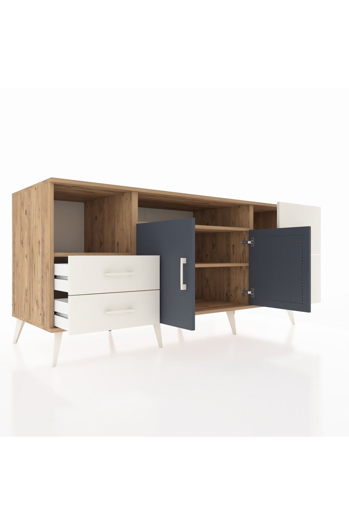 Kronos Konsol 3 Raflı 4 Çekmeceli 2 Kapaklı 176x59x83 - S610M034V25C