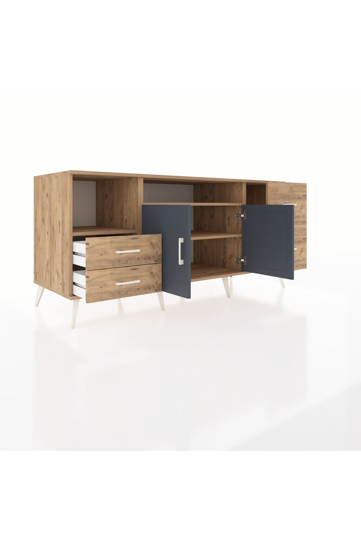 Kronos Konsol 3 Raflı 4 Çekmeceli 2 Kapaklı 176x59x83 - S610M034V27C