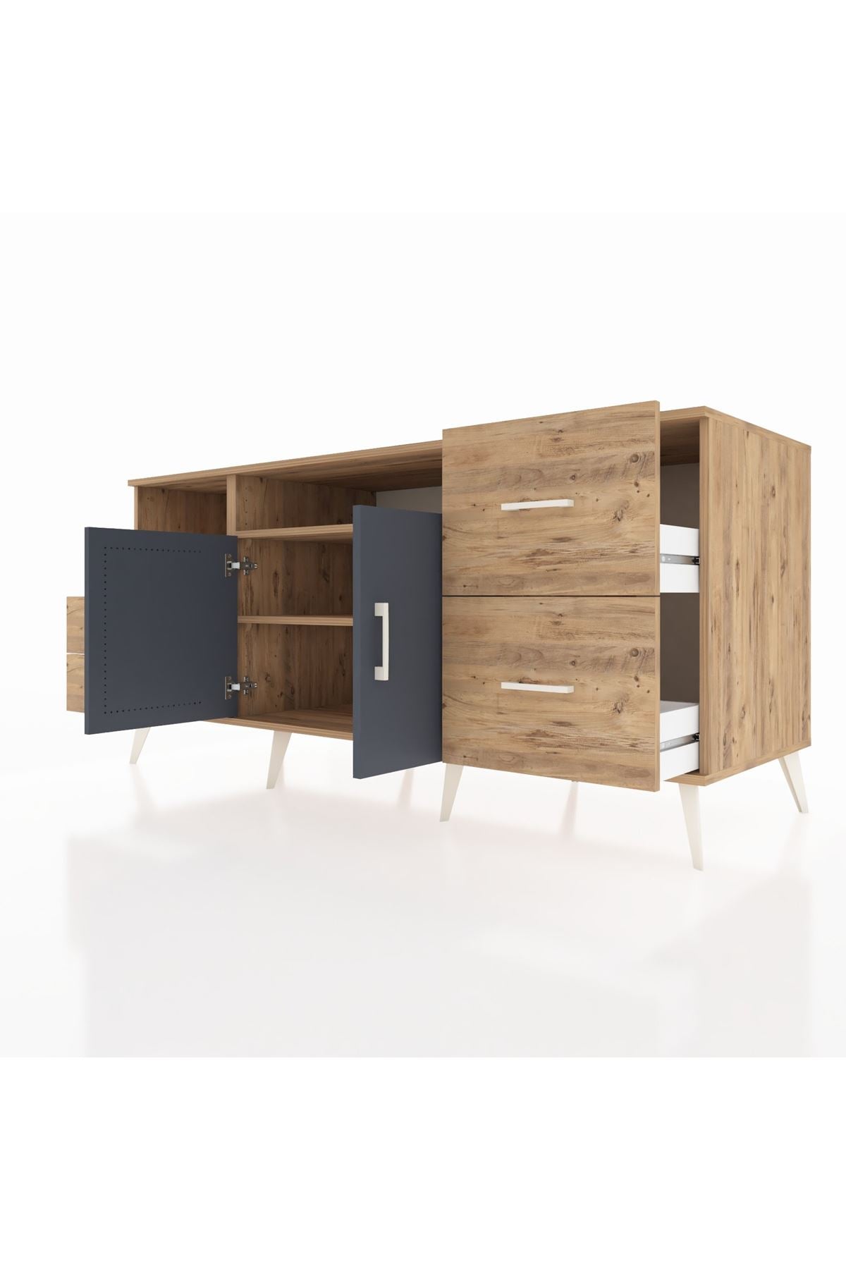 Kronos Konsol 3 Raflı 4 Çekmeceli 2 Kapaklı 176x59x83 - S610M034V27C