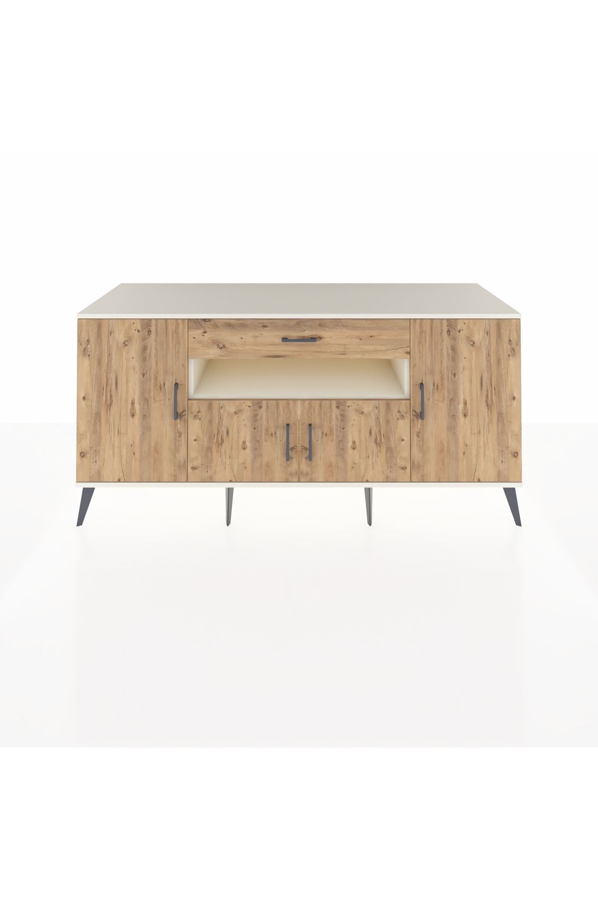 Kronos Konsol 3 Raflı Tek Çekmeceli 4 Kapaklı 176x59x83 - S610M035V03C