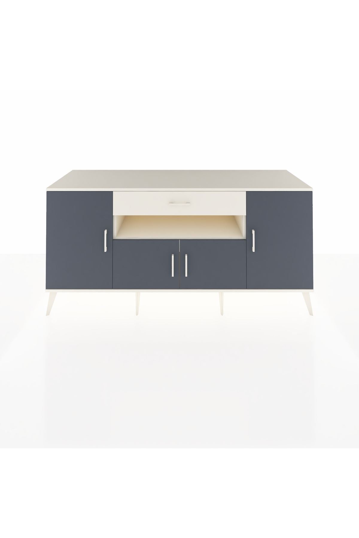 Kronos Konsol 3 Raflı Tek Çekmeceli 4 Kapaklı 176x59x83 - S610M035V07C