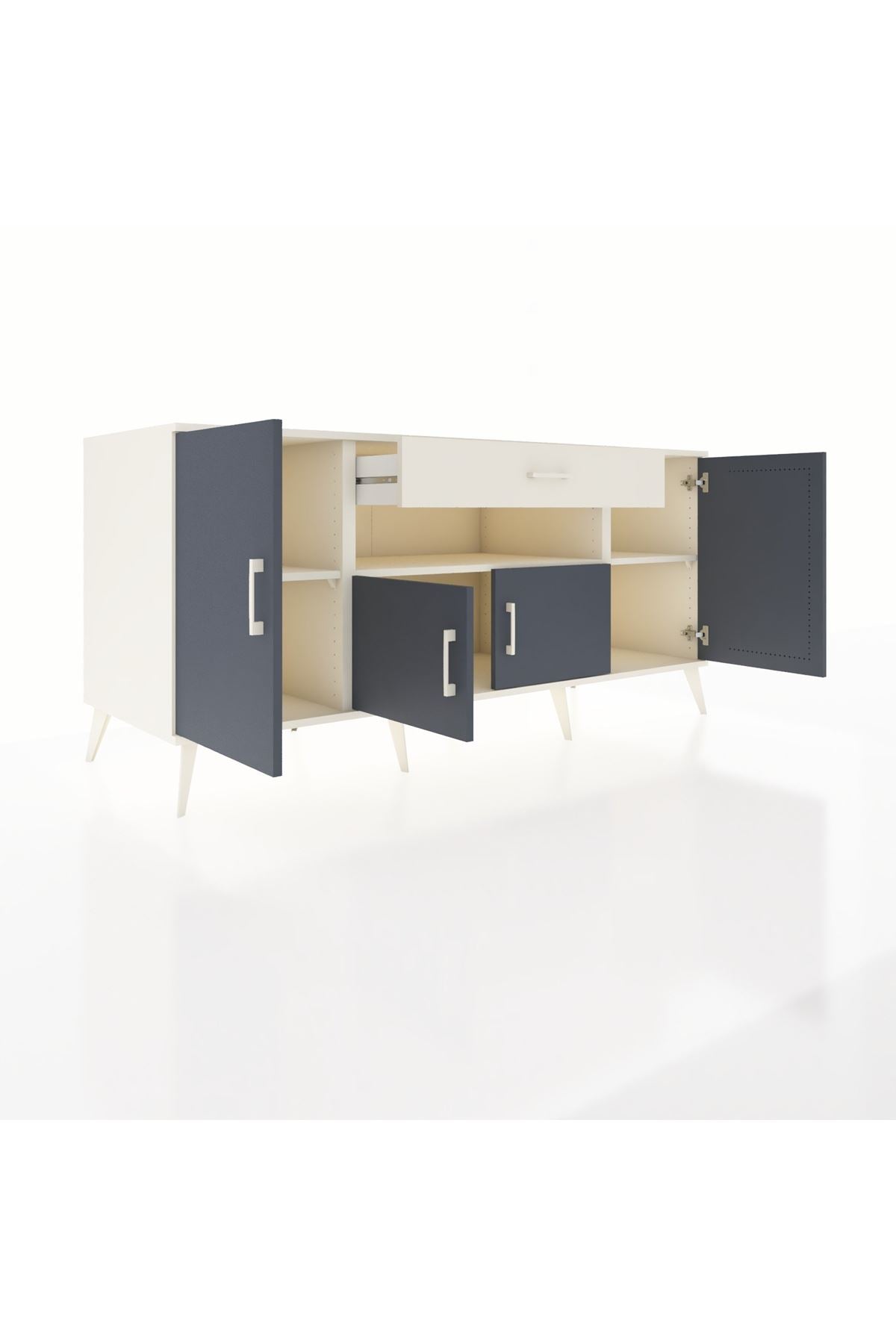 Kronos Konsol 3 Raflı Tek Çekmeceli 4 Kapaklı 176x59x83 - S610M035V07C