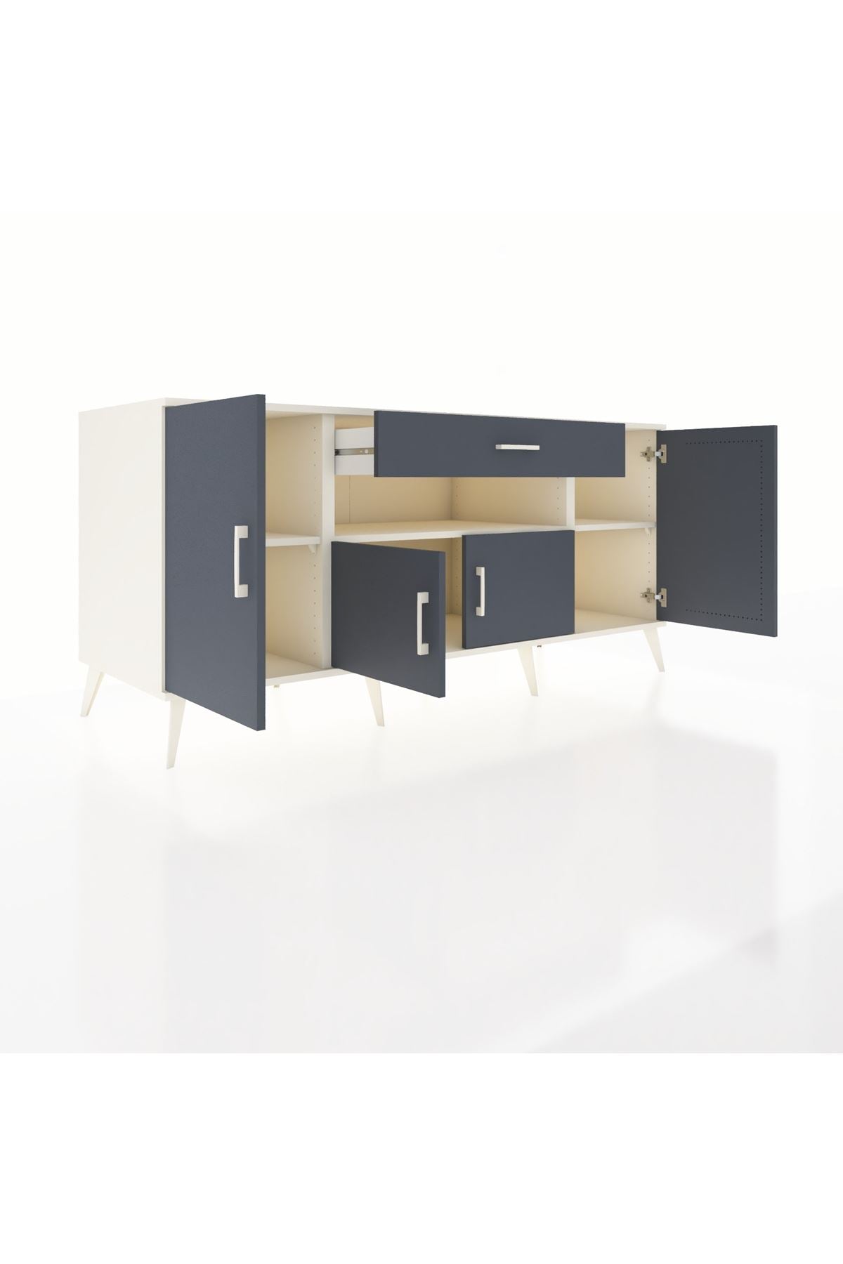 Kronos Konsol 3 Raflı Tek Çekmeceli 4 Kapaklı 176x59x83 - S610M035V08C