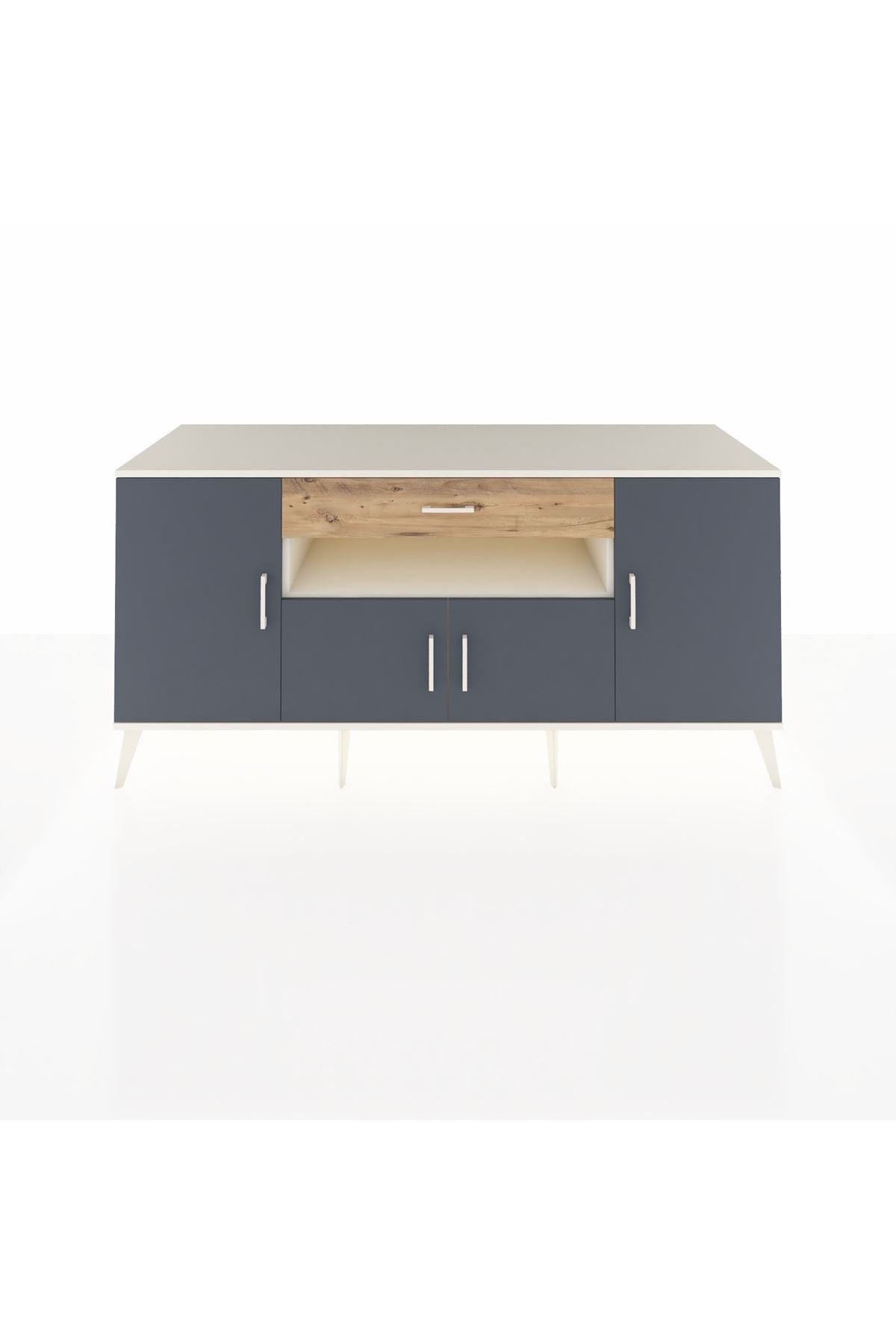 Kronos Konsol 3 Raflı Tek Çekmeceli 4 Kapaklı 176x59x83 - S610M035V09C