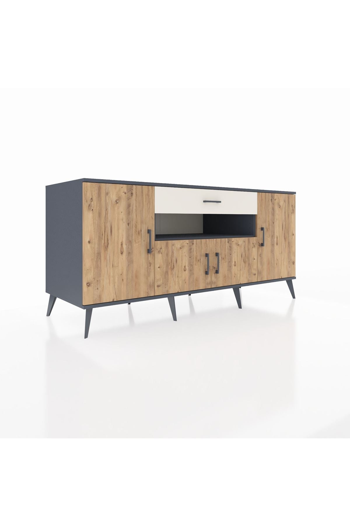 Kronos Konsol 3 Raflı Tek Çekmeceli 4 Kapaklı 176x59x83 - S610M035V10C