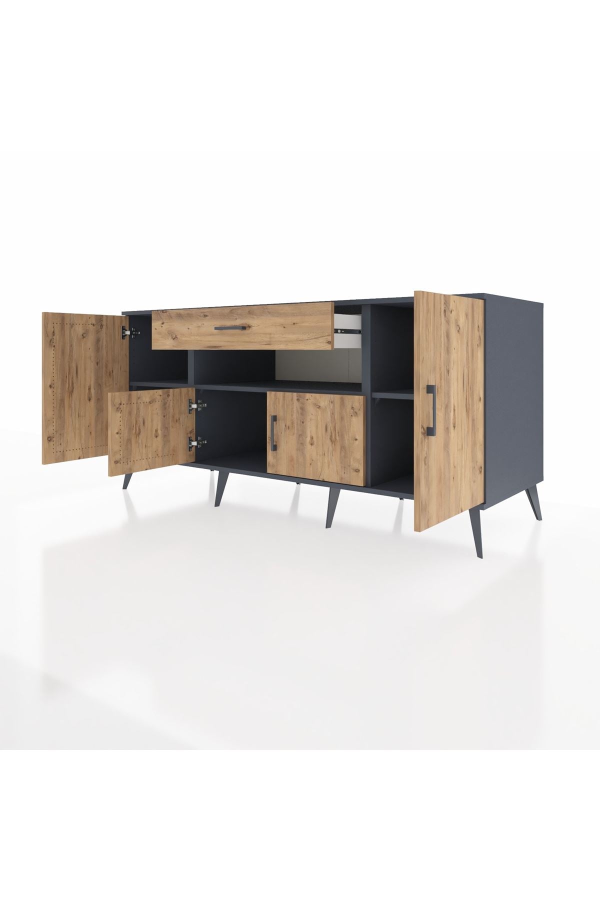 Kronos Konsol 3 Raflı Tek Çekmeceli 4 Kapaklı 176x59x83 - S610M035V12C