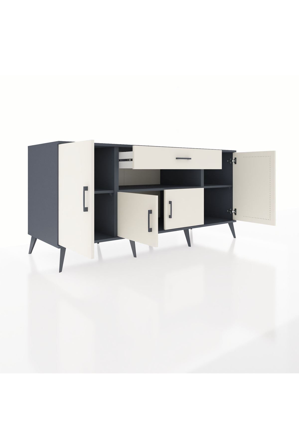 Kronos Konsol 3 Raflı Tek Çekmeceli 4 Kapaklı 176x59x83 - S610M035V13C