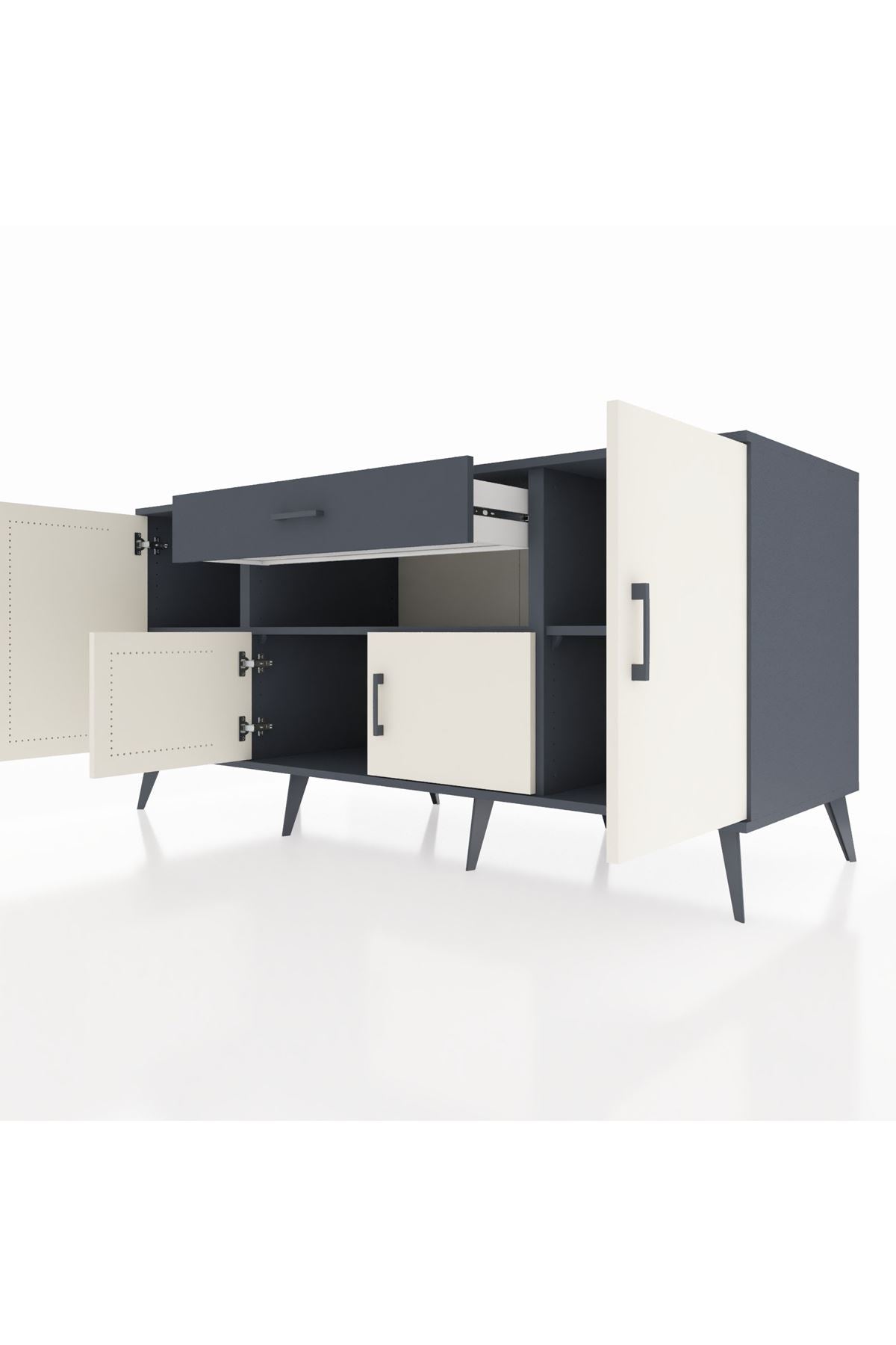 Kronos Konsol 3 Raflı Tek Çekmeceli 4 Kapaklı 176x59x83 - S610M035V14C