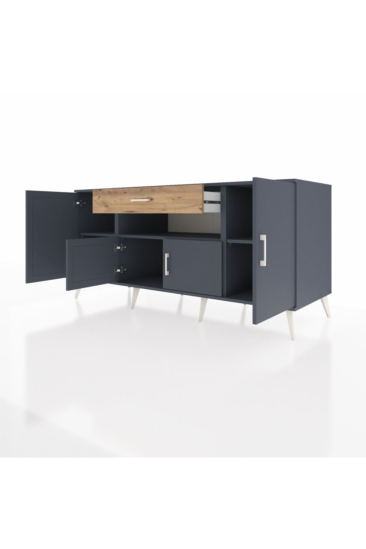 Kronos Konsol 3 Raflı Tek Çekmeceli 4 Kapaklı 176x59x83 - S610M035V18C