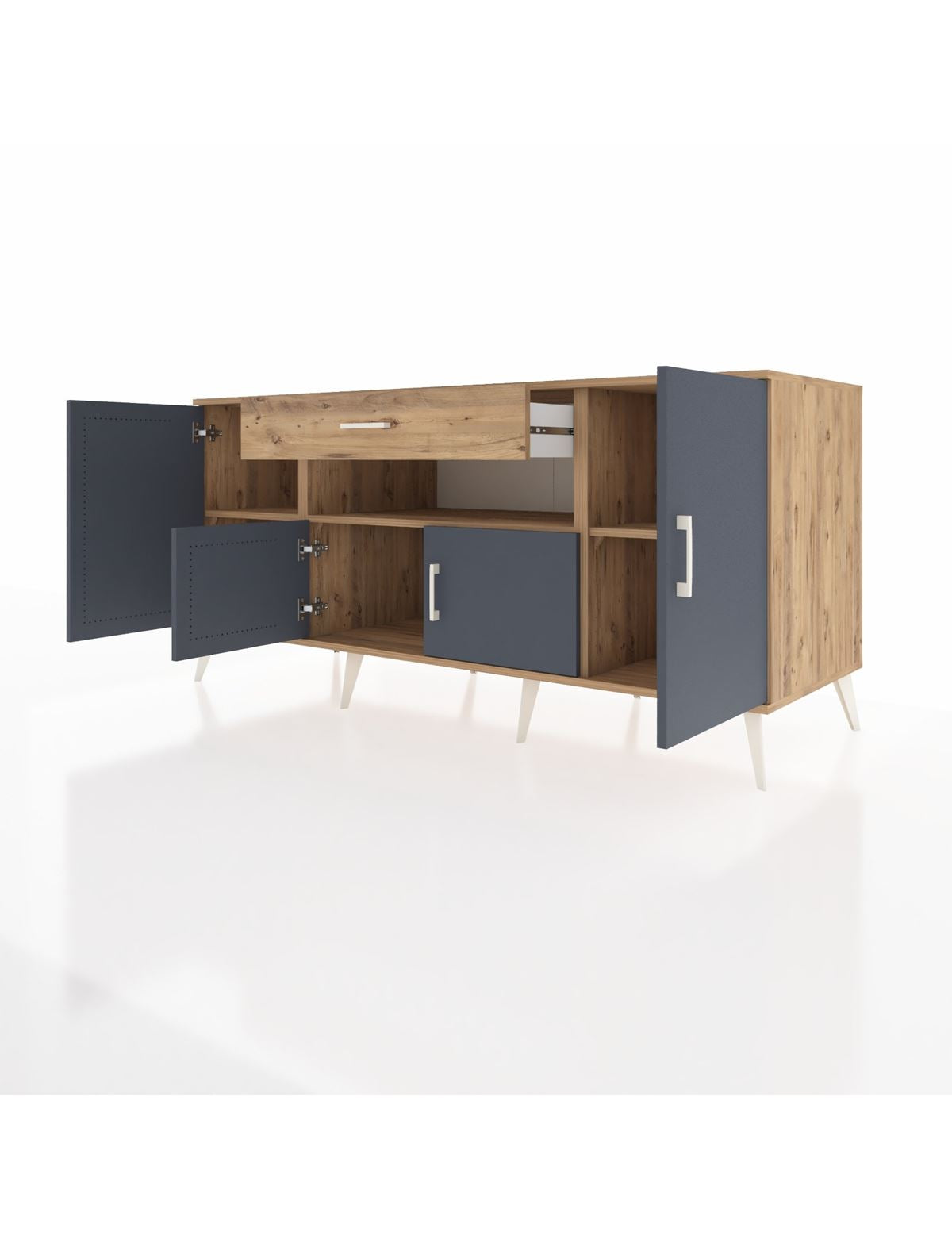 Kronos Konsol 3 Raflı Tek Çekmeceli 4 Kapaklı 176x59x83 - S610M035V27C