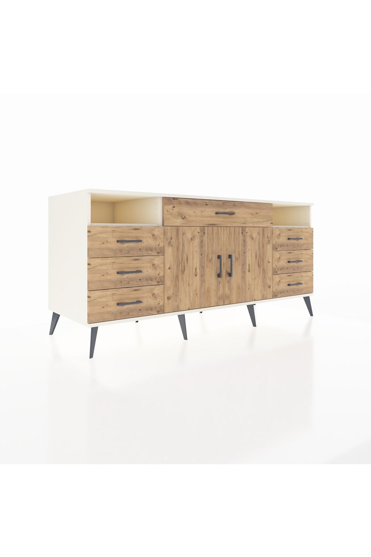 Kronos Konsol 4 Raflı 7 Çekmeceli 2 Kapaklı 176x59x83 - S610M036V03C