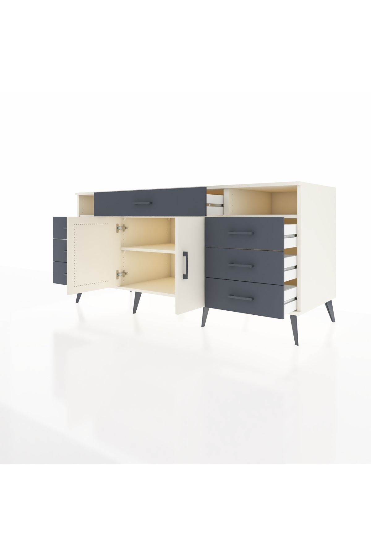 Kronos Konsol 4 Raflı 7 Çekmeceli 2 Kapaklı 176x59x83 - S610M036V05C