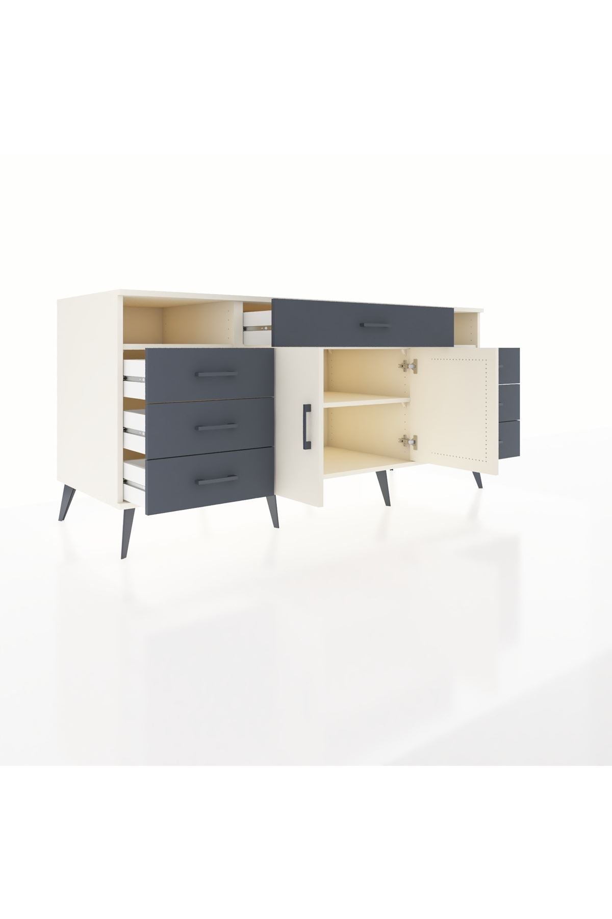 Kronos Konsol 4 Raflı 7 Çekmeceli 2 Kapaklı 176x59x83 - S610M036V05C