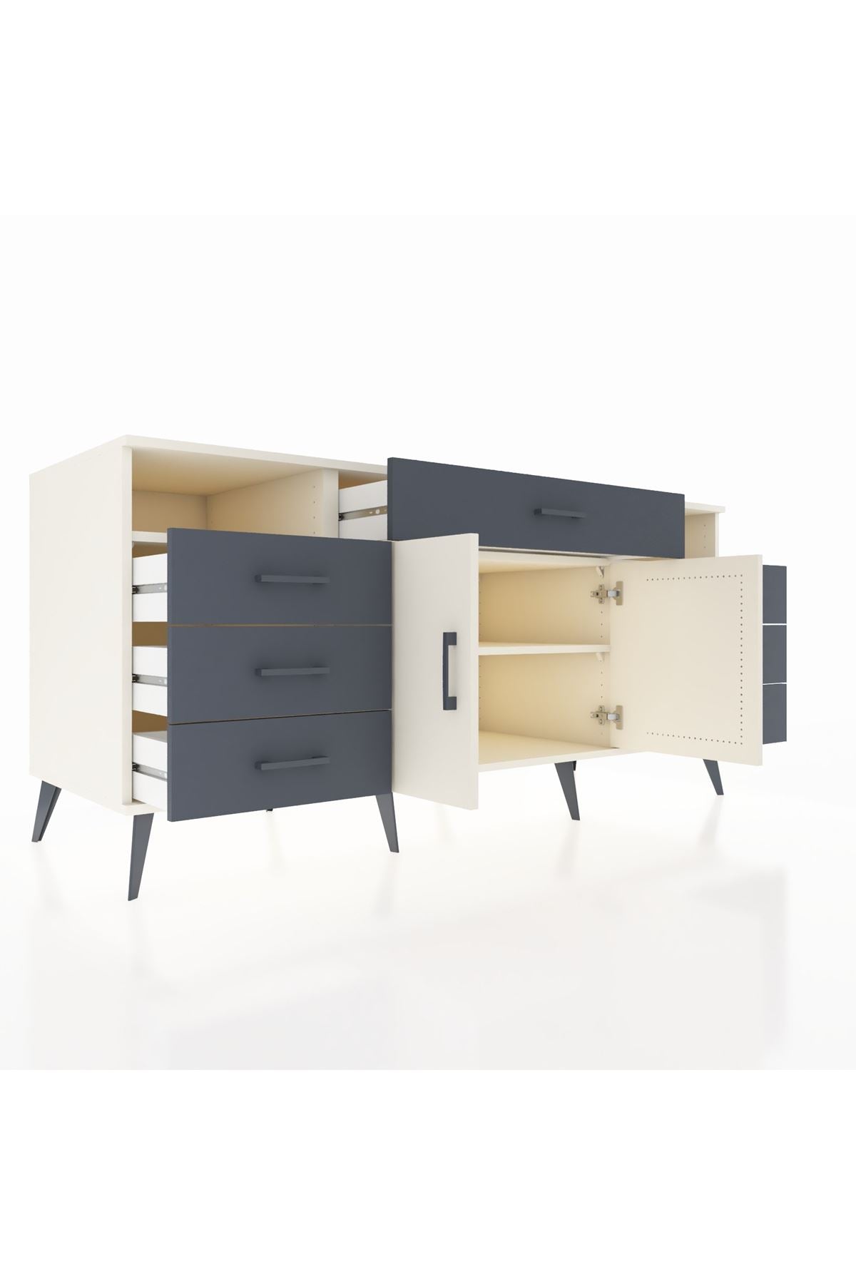 Kronos Konsol 4 Raflı 7 Çekmeceli 2 Kapaklı 176x59x83 - S610M036V05C